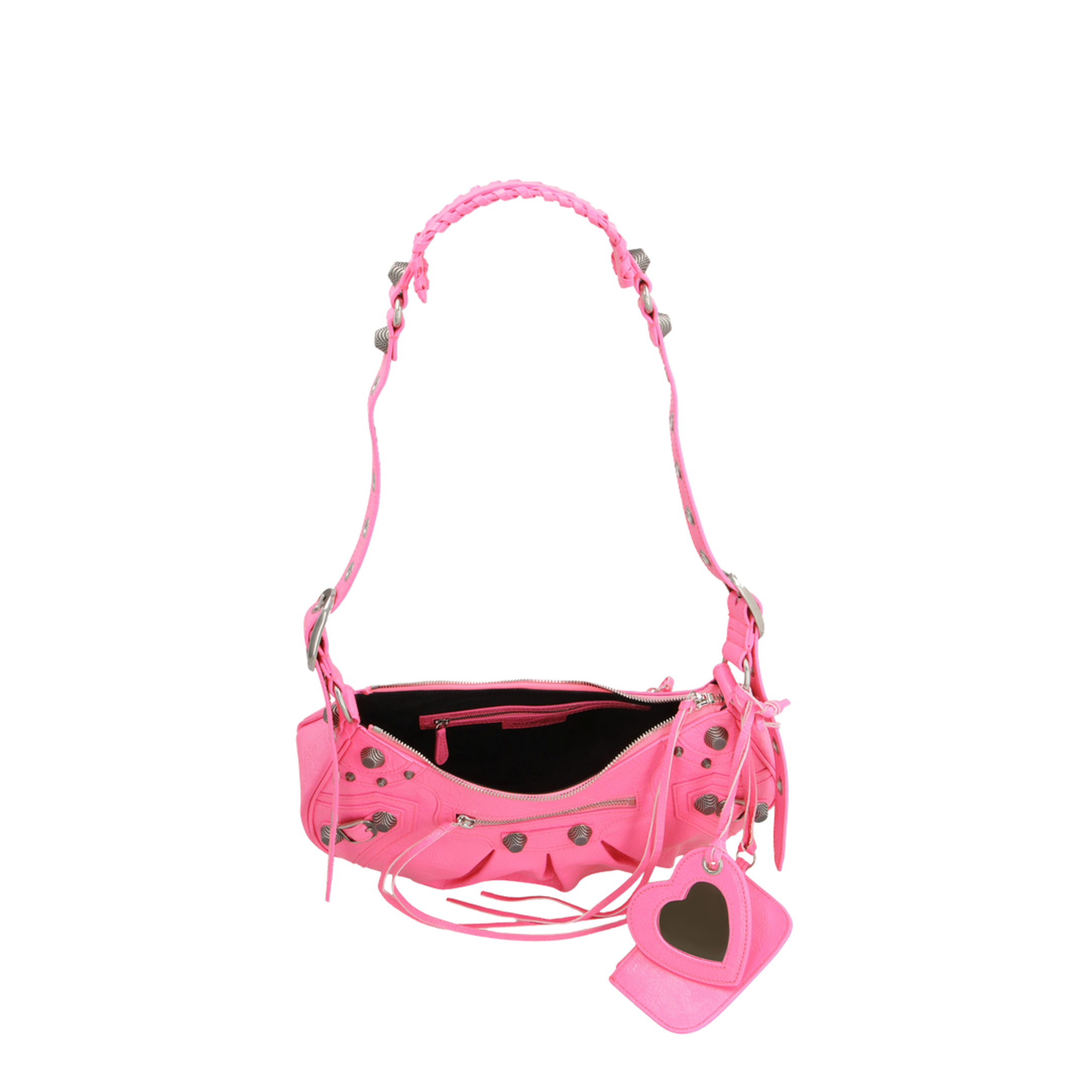 Le Cagole Small Lambskin Shoulder Bag - Fluo Pink - Image 5