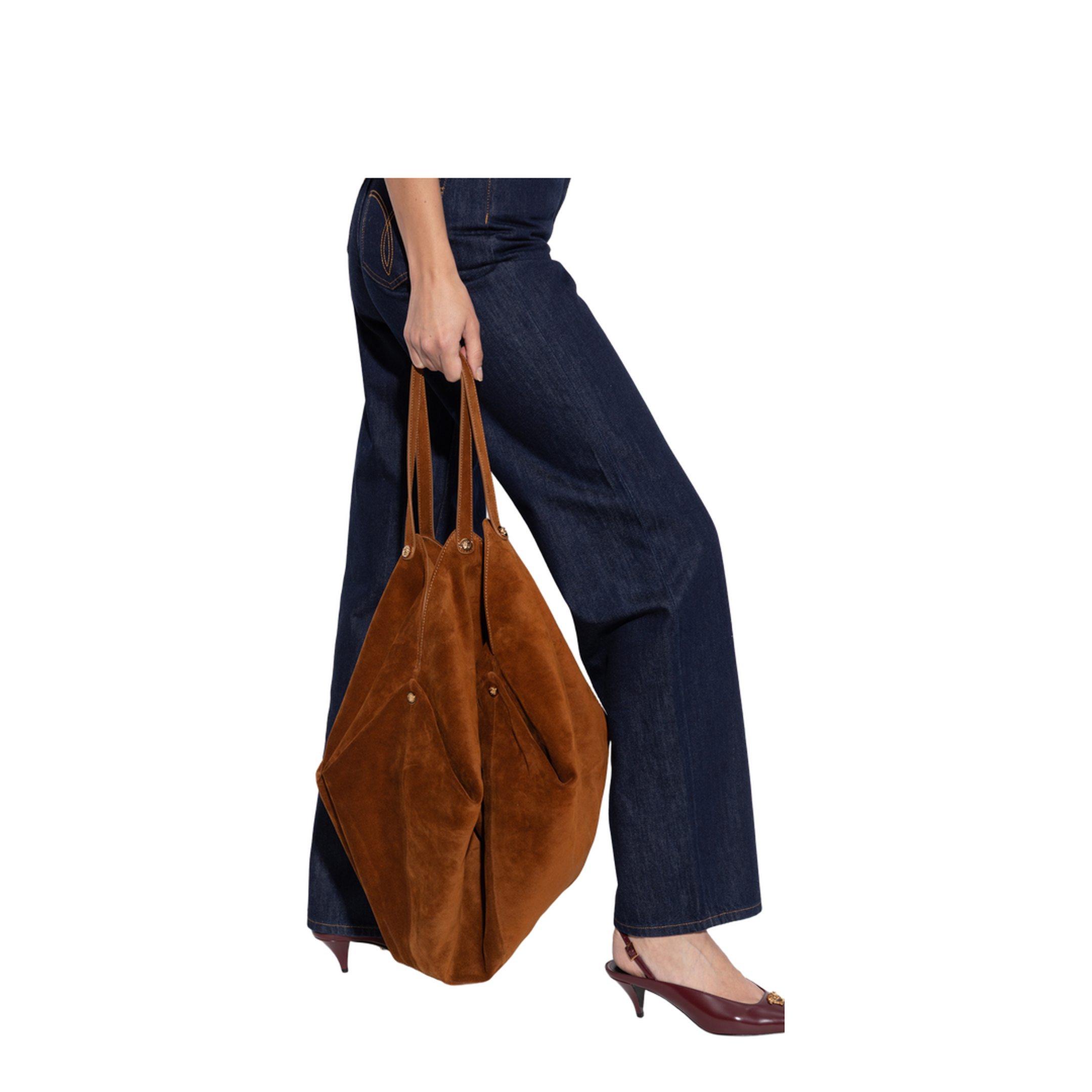 Protea Large Faux-Suede Tote - Brown - Image 2