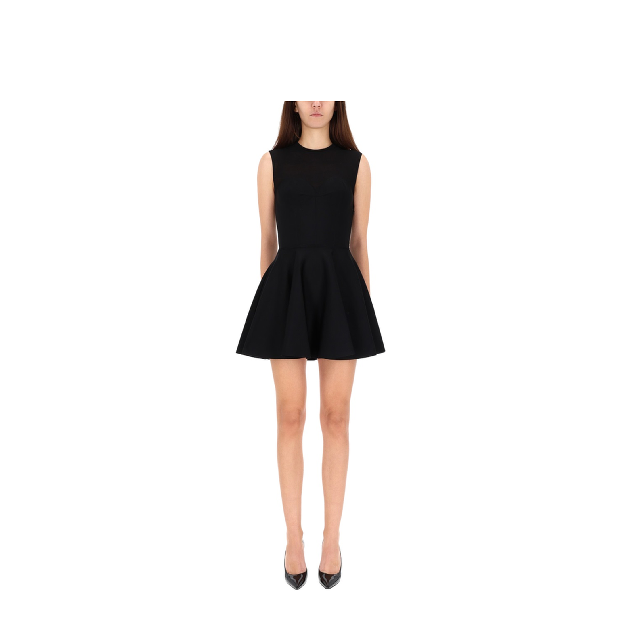 Mini Dress with Flared Skirt - Image 1