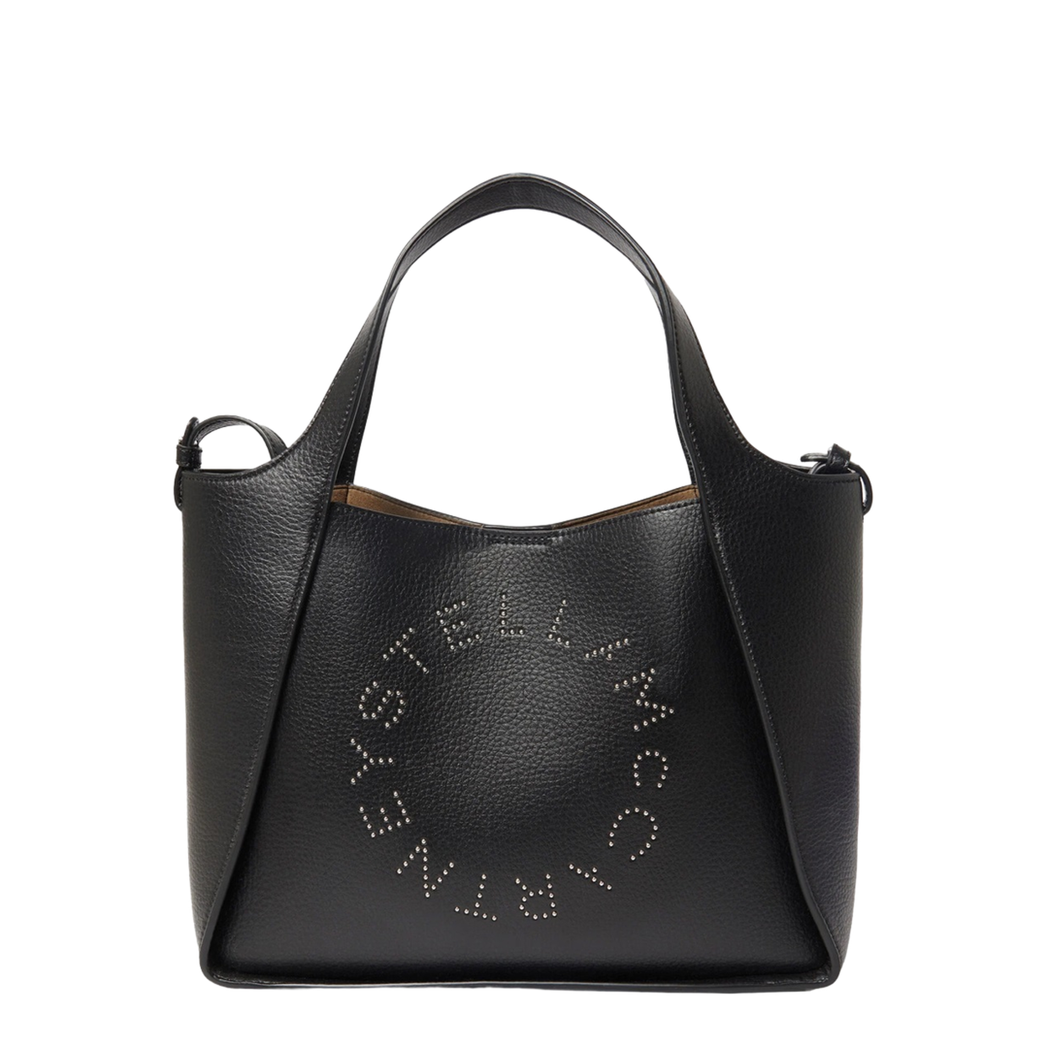 Logo Large Studded Tote Bag - Black - Image 1