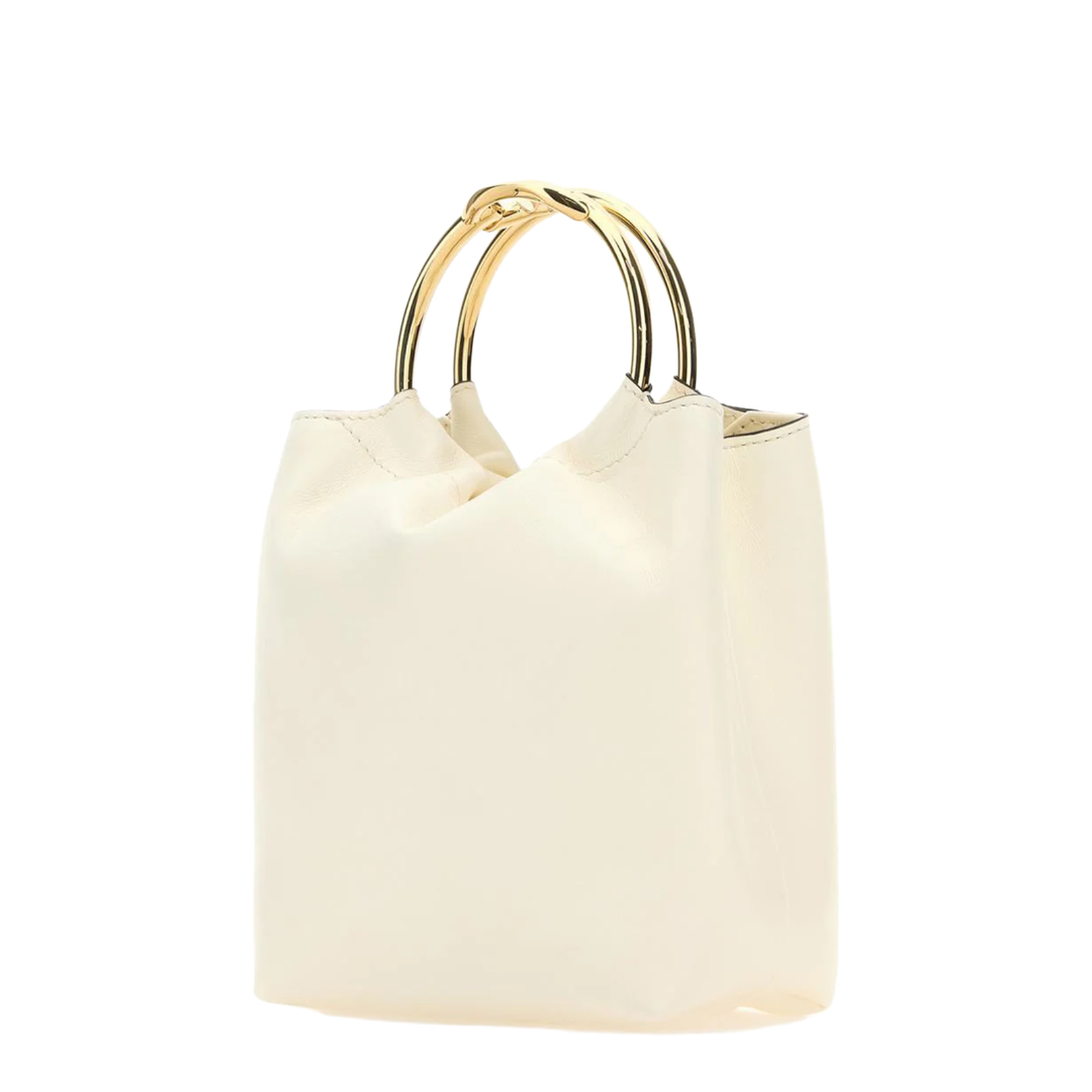 Ivory Leather Bucket Bag - Image 2