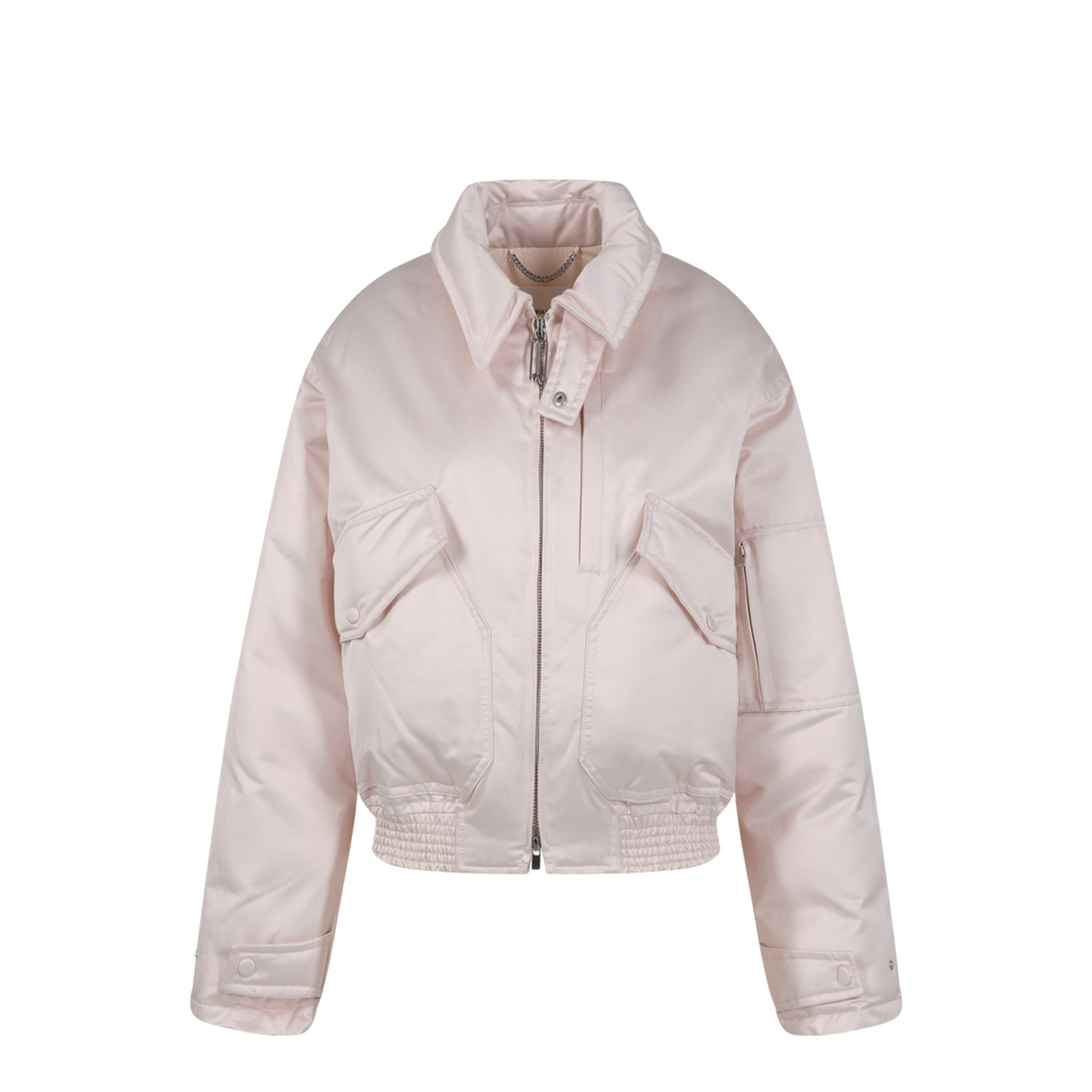 Cotton Satin Padded Bomber Jacket - Image 1