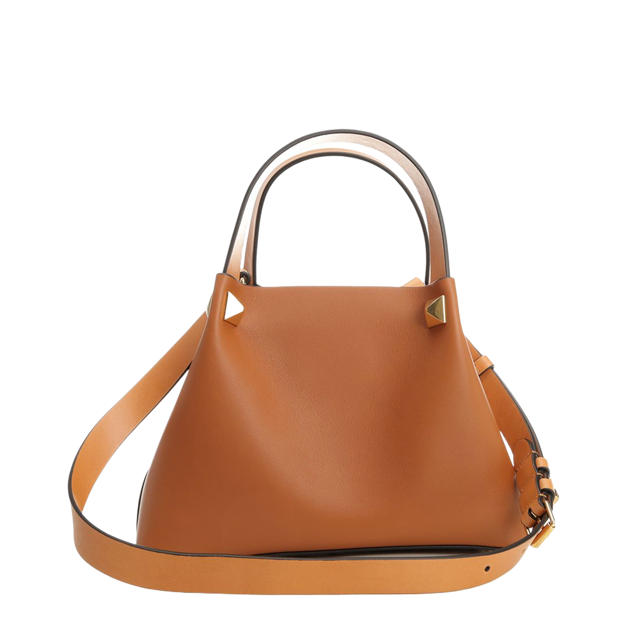 VLogo Signature Small Calfskin Shopping Bag - Caramel/Brown - Image 3