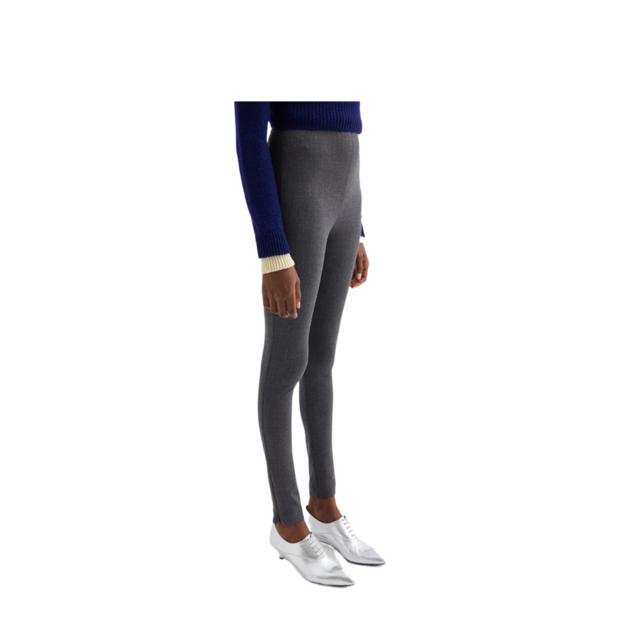 Black Stretch Virgin Wool Blend Pant - Image 4