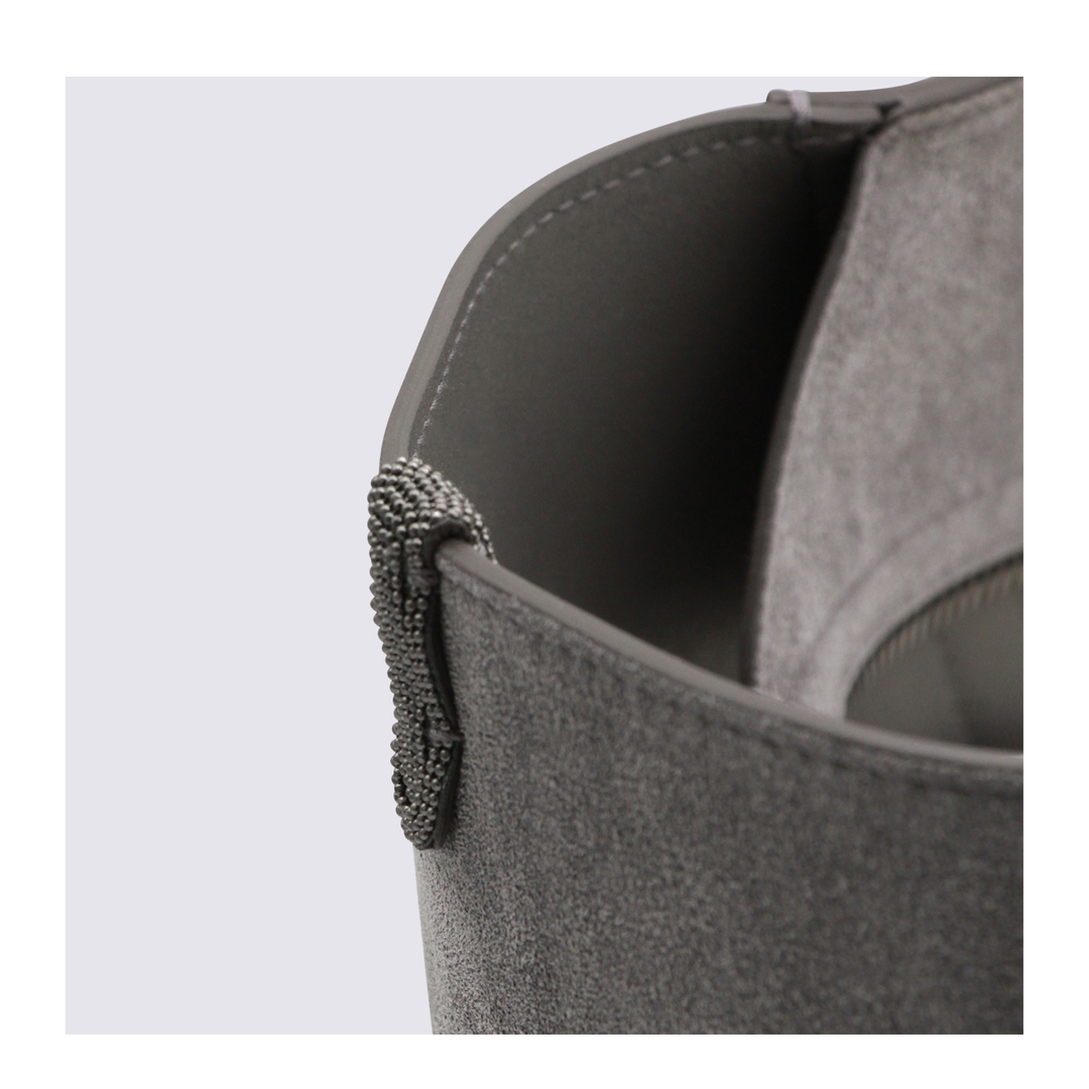 Duo Medium Suede Shopper Tote - Grigio - Image 8