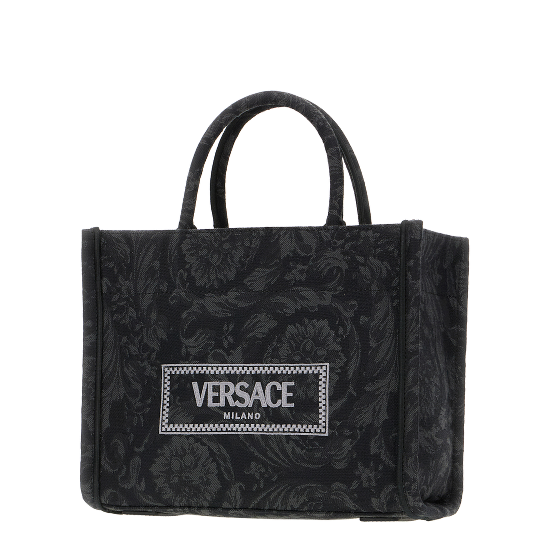 Barocco Athena Small Calfskin Shopper Bag - Black - Image 2