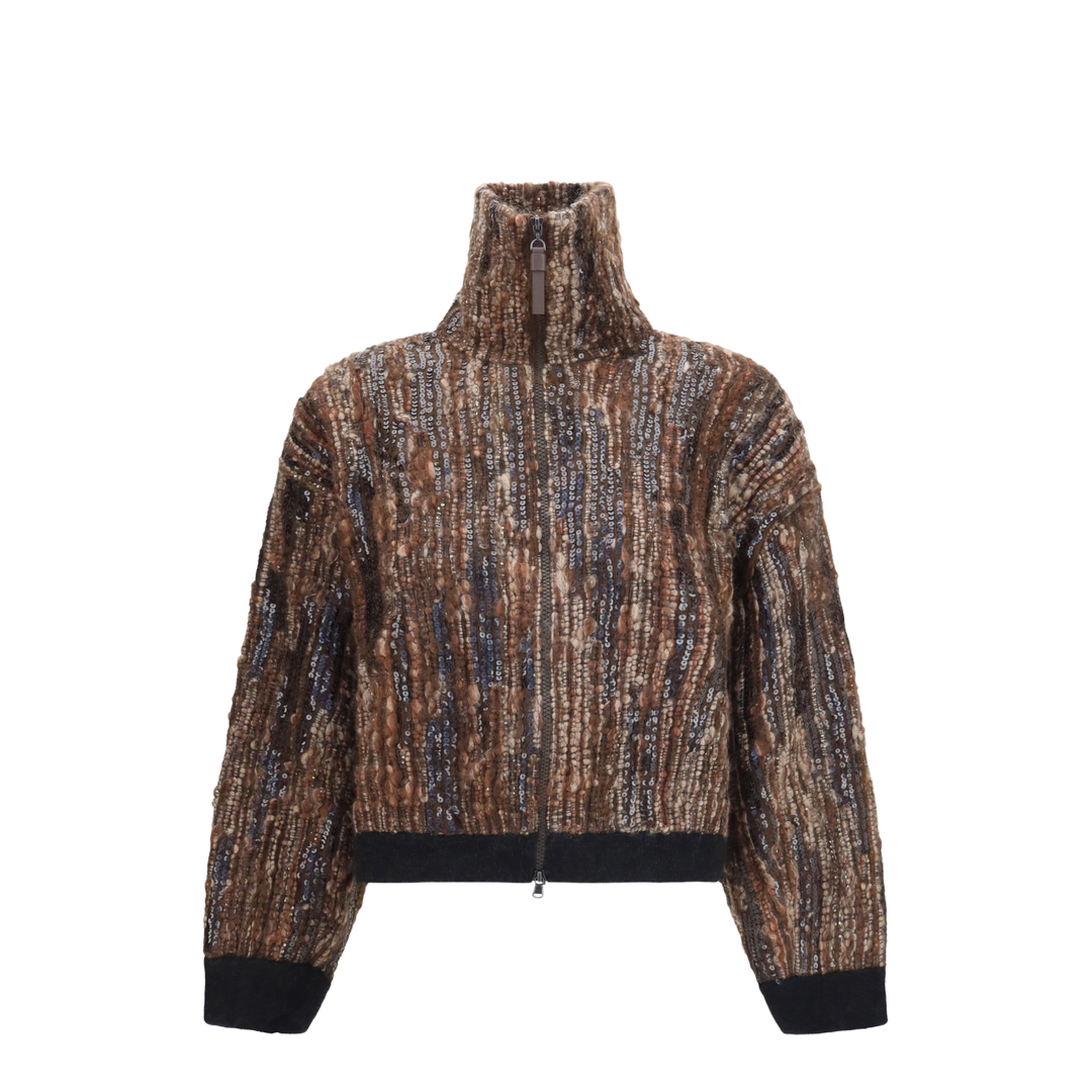 Perforated Zip Cardigan - Image 1