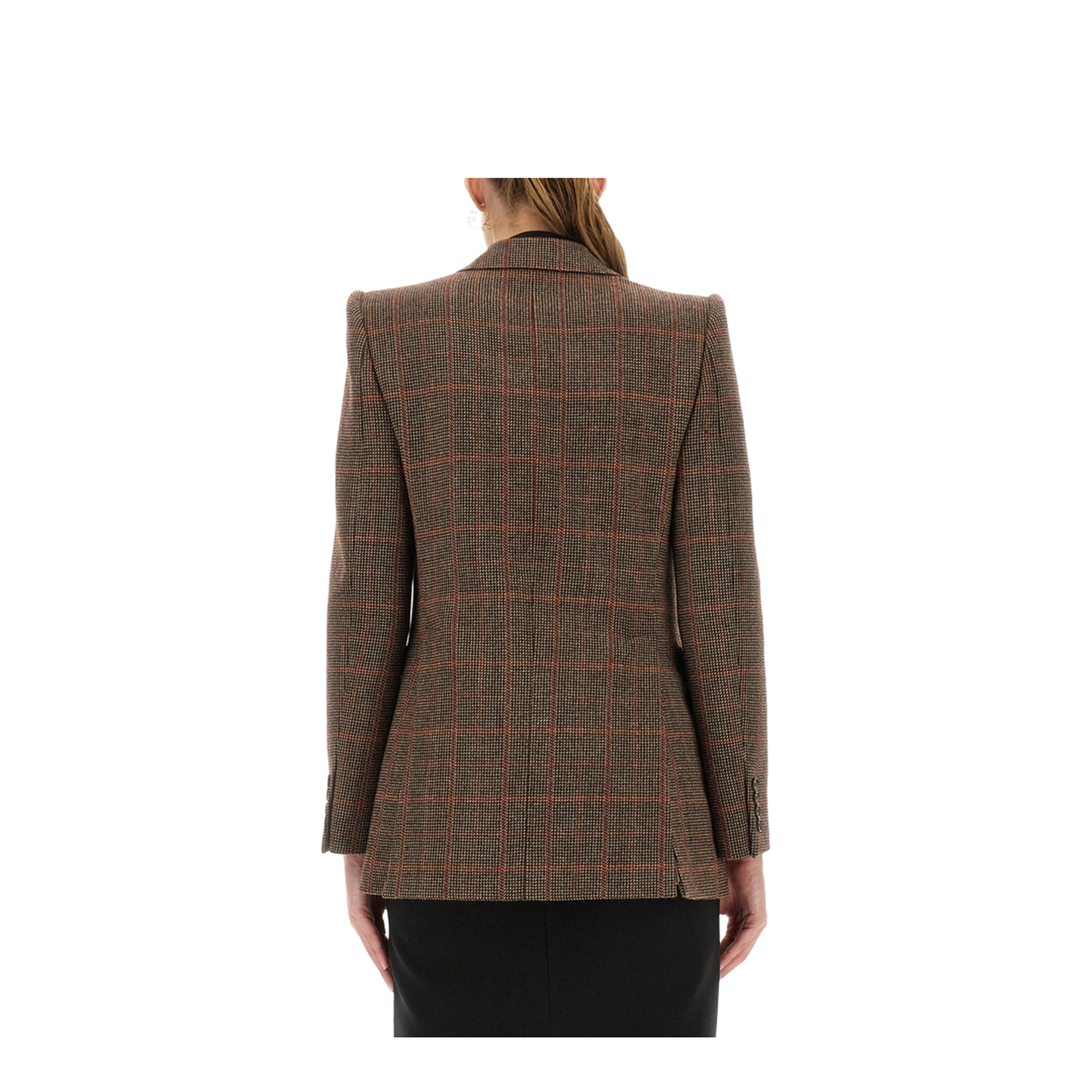 Plaid Wool Tailored Jacket - Image 3