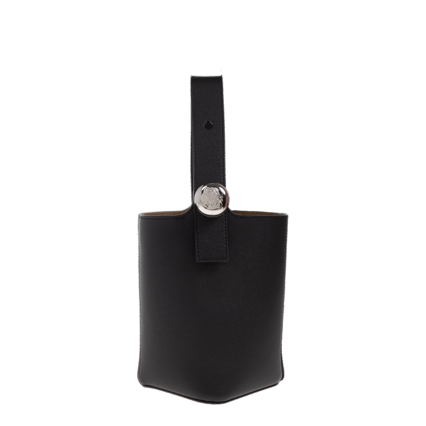 Pebble Small Calfskin Bucket Bag - Black - Image 1