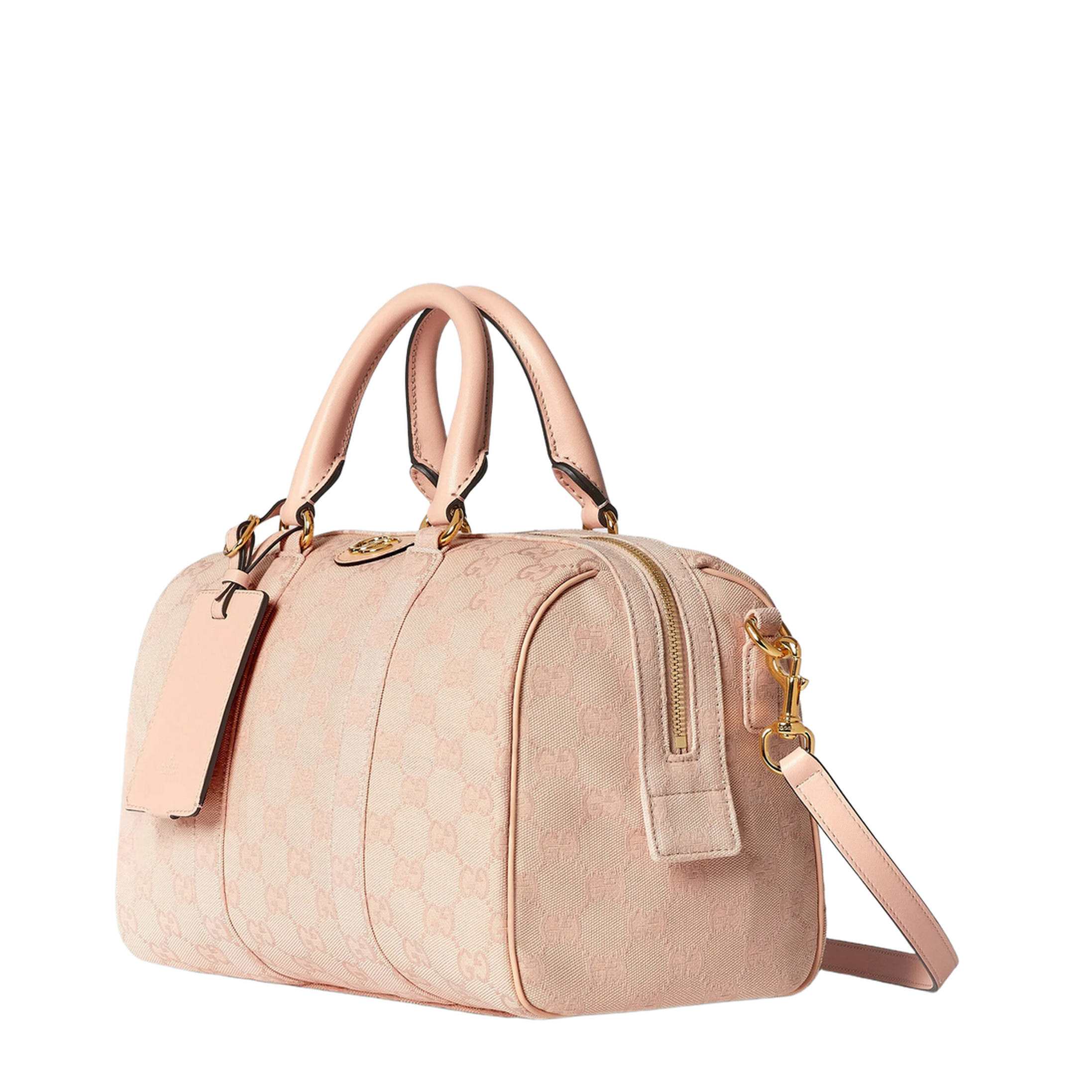 Ophidia Medium GG Canvas Boston Bag - Pink GG canvas (Pink) - Image 1