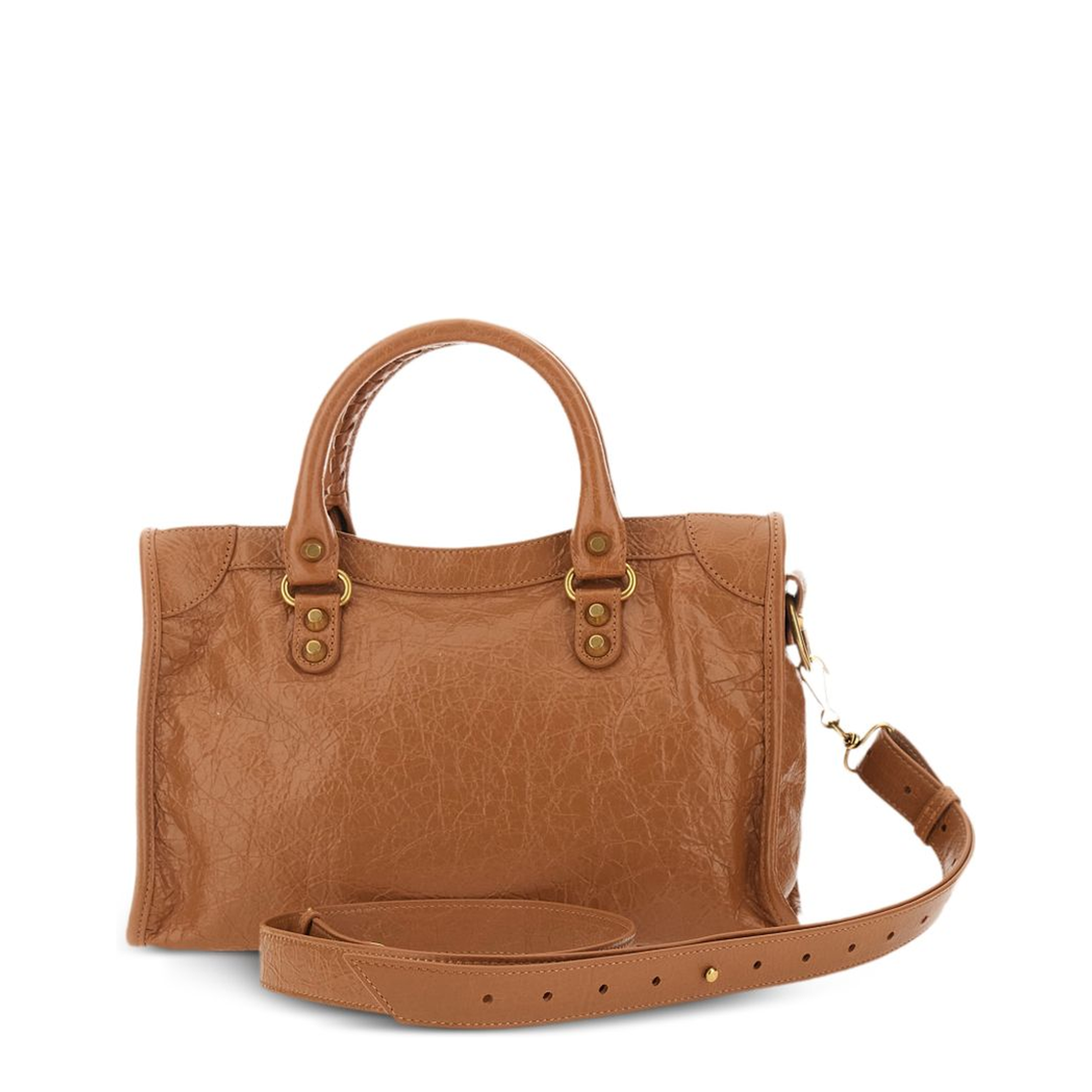 Small Beige Antique Gold City Bag - Image 2
