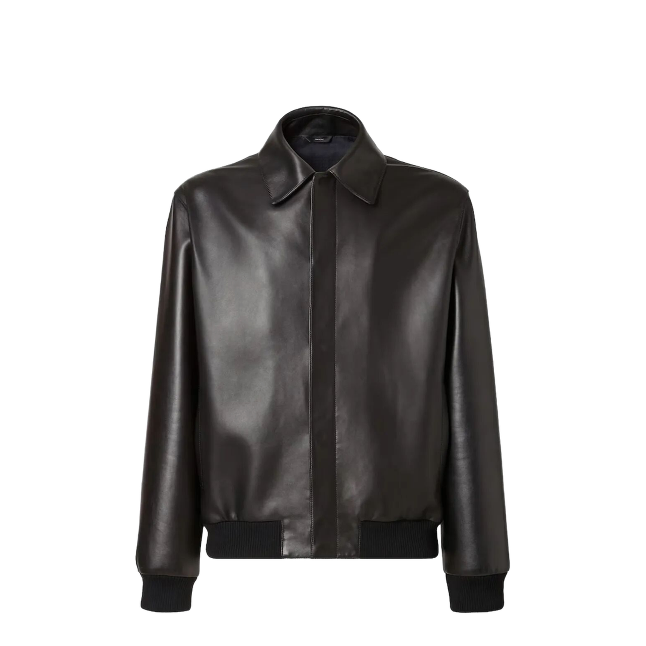 Leather Bluson with Maxi Lettering Embroidery - Image 1