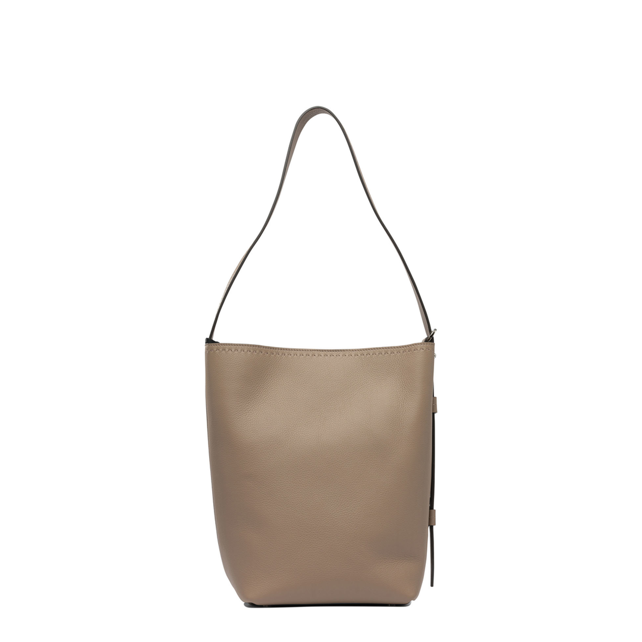 Archetipo Medium Calfskin Shoulder Bag - Mud Brown - Image 3