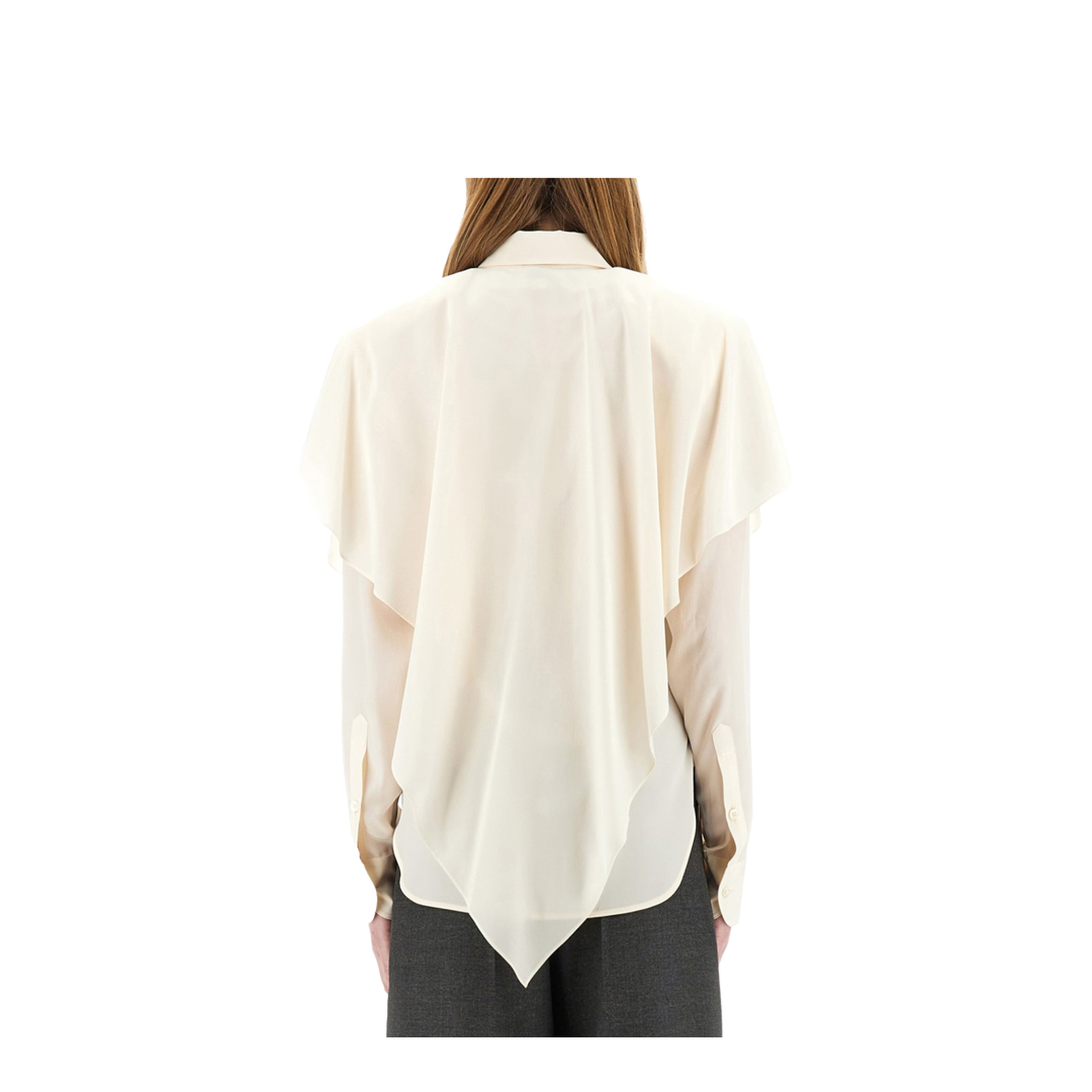 Semi-Transparent Shirt with Layered Panel - Image 4