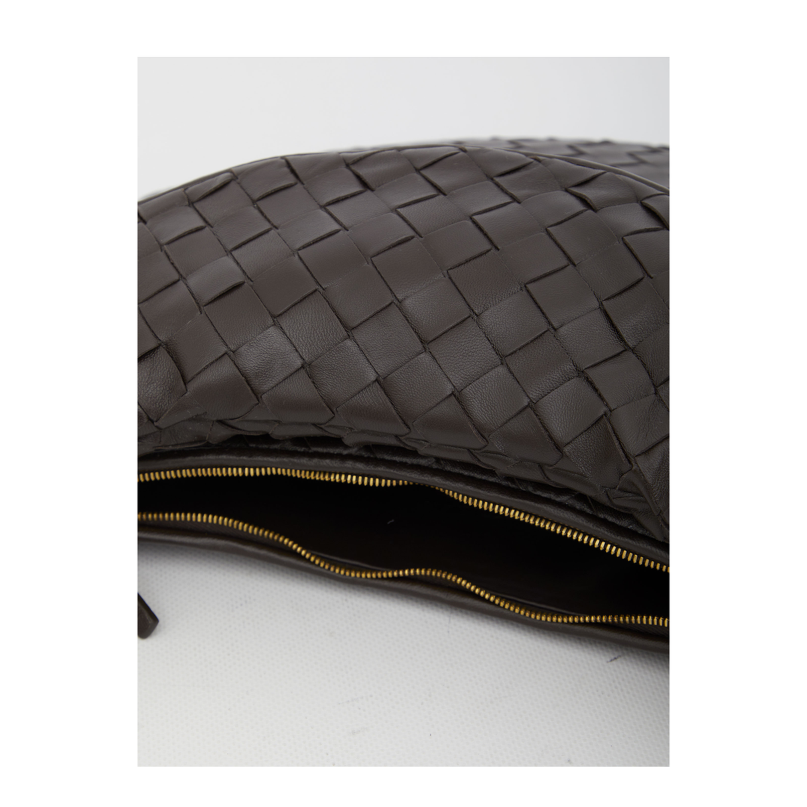 Intrecciato Large Leather Shoulder Bags - Brown - Image 4