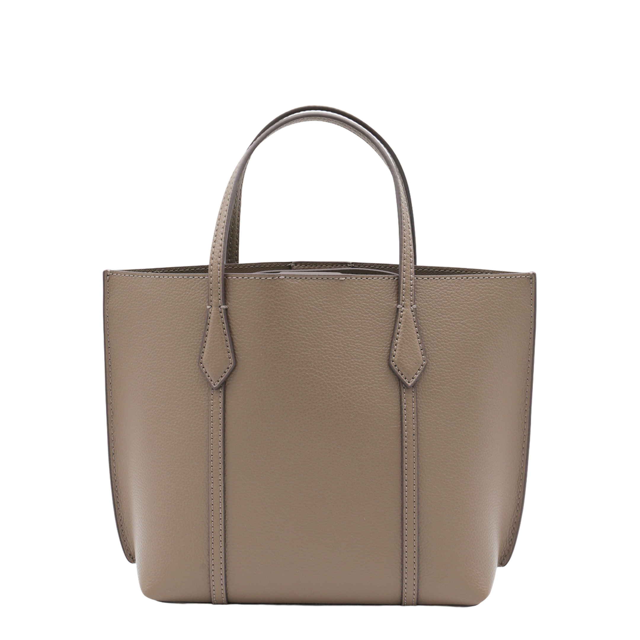 Perry Small Leather Tote Bags - Taupe - Image 3