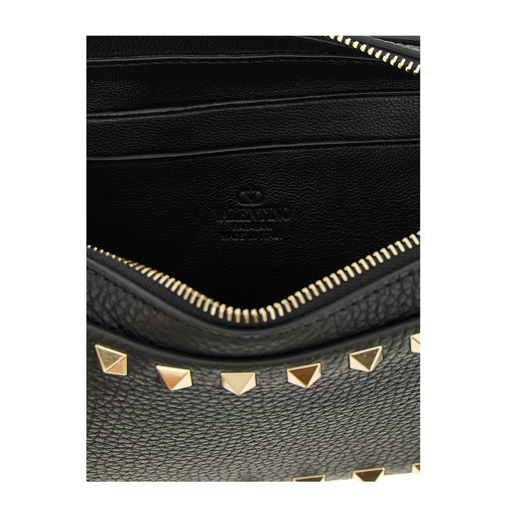 Rockstud Clutch Bag Leather Black - Image 4
