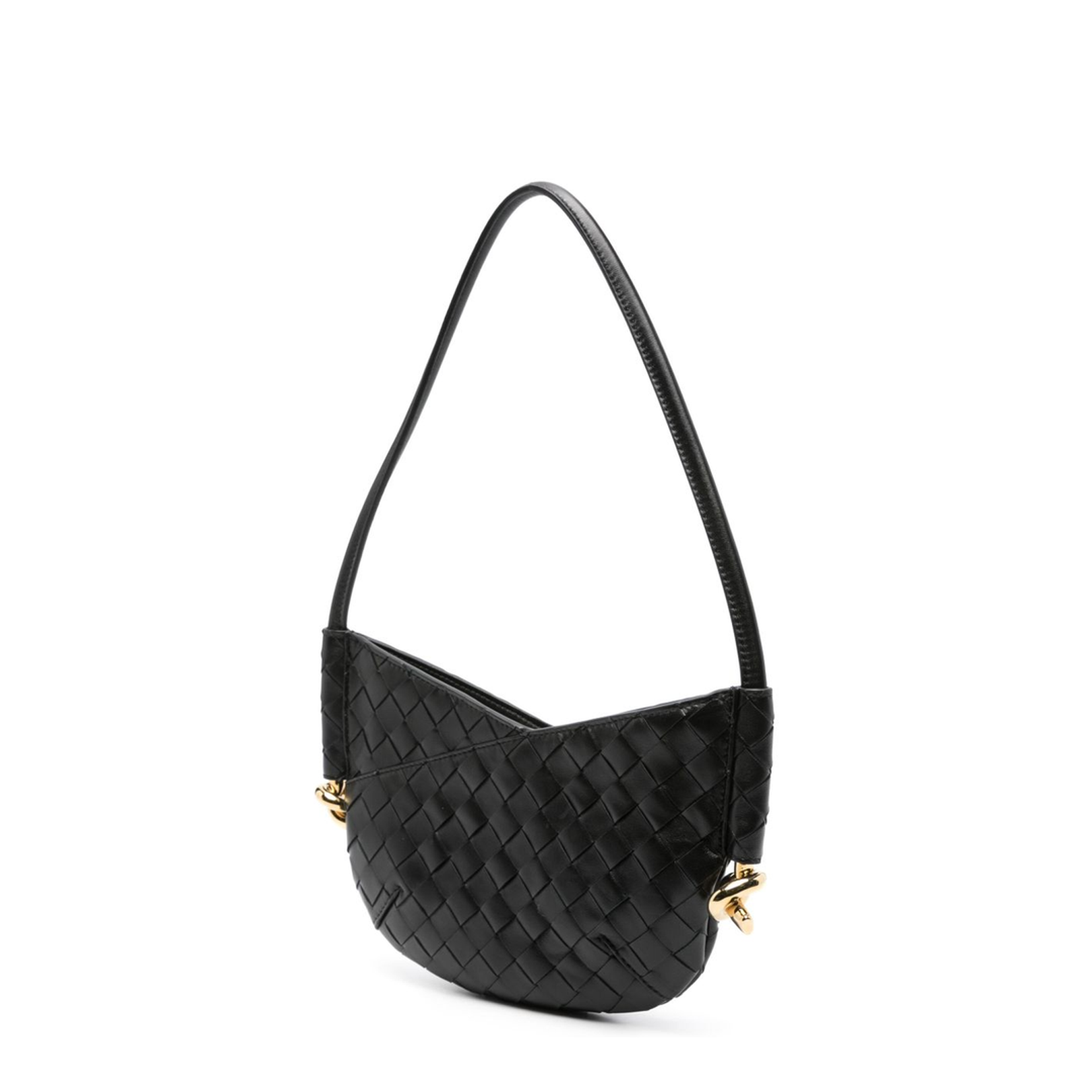 Black Calf Leather Intrecciato Design Bag - Image 5