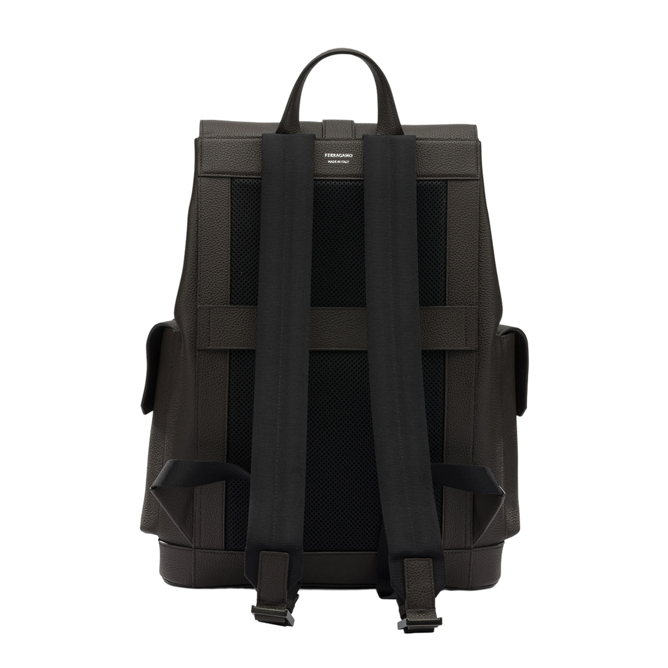 Double Pocket Leather Backpack - Image 3