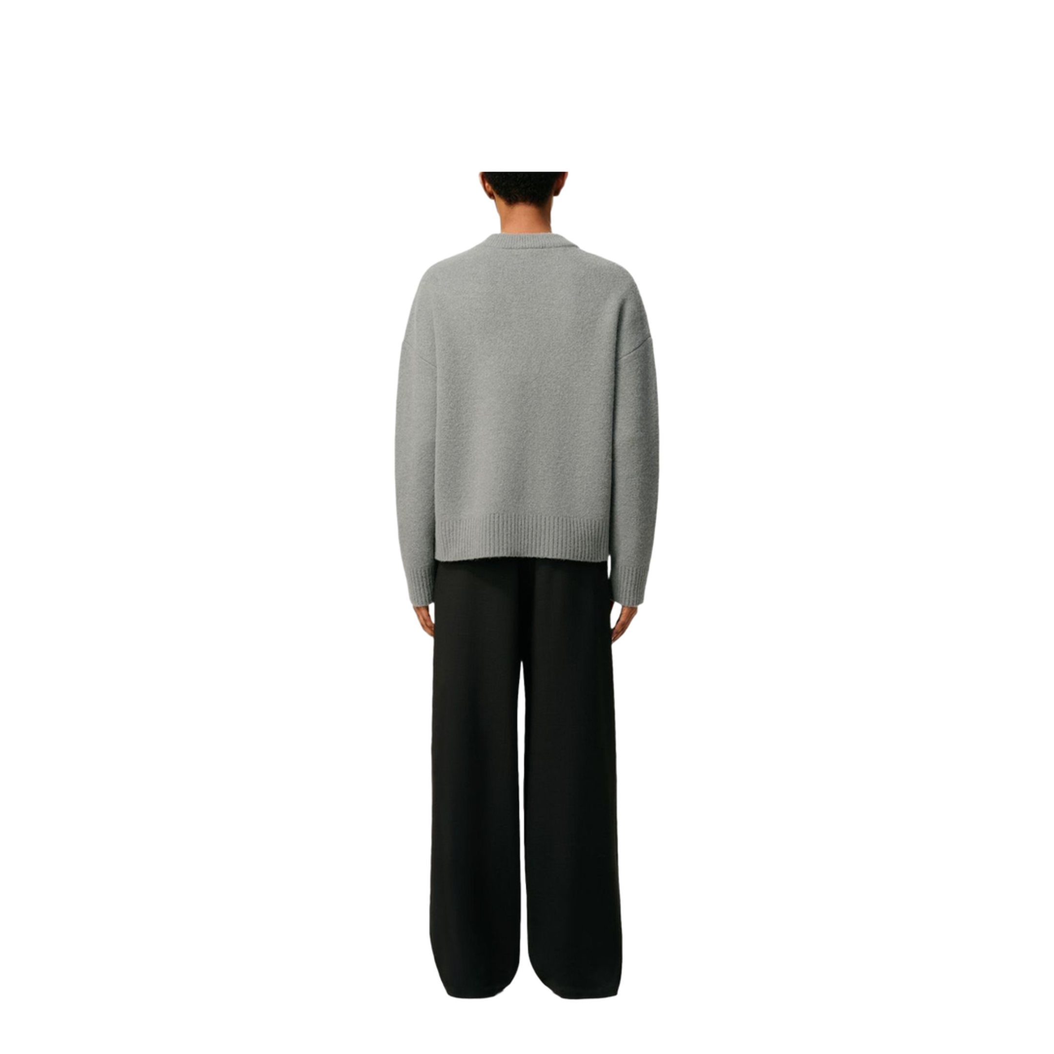 Grey Wool Cardigan Front-Button V-Neck - Image 2