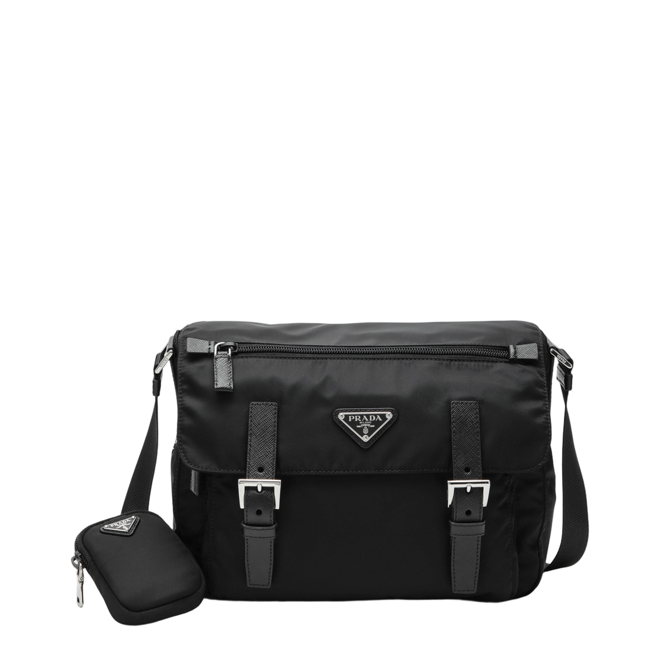 Re-Nylon Medium Nylon Shoulder Bag - Black - Image 1