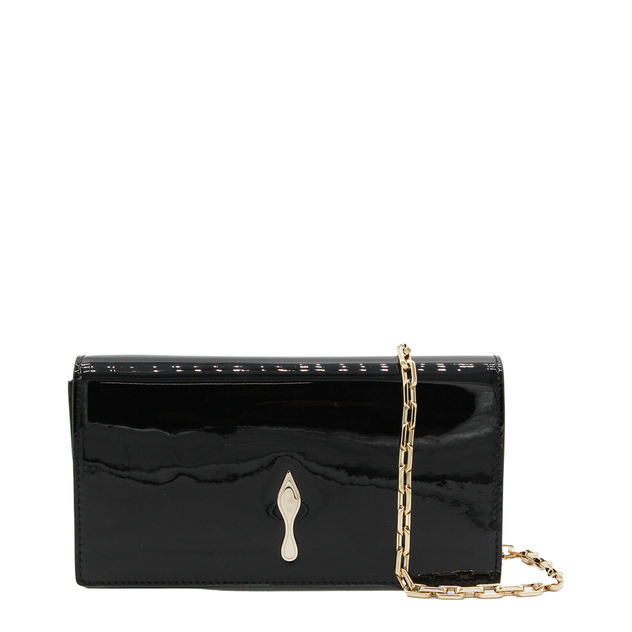 Bettina Patent Calf Leather Clutch - Black - Image 1