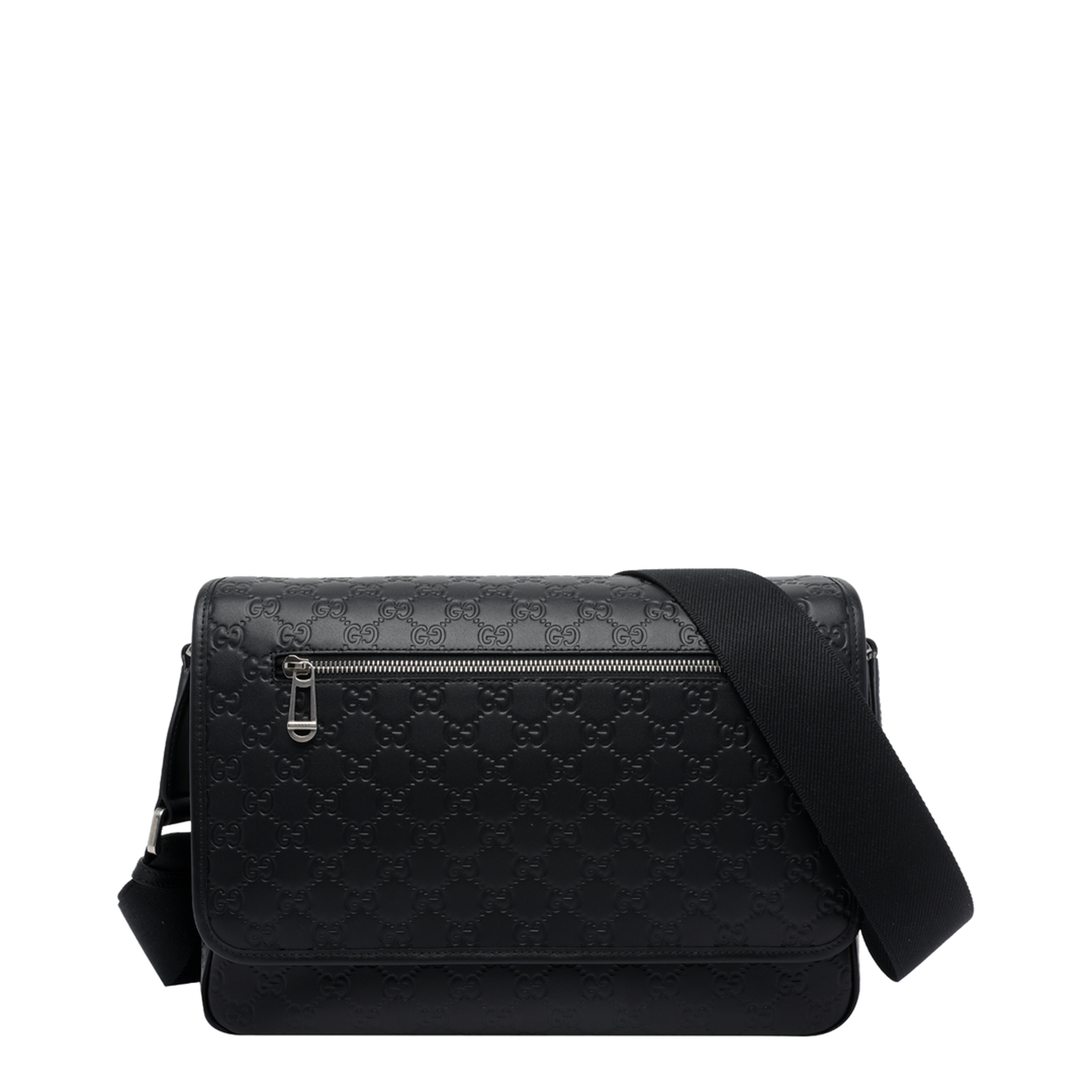GG Emblem Medium Smooth Leather Crossbody - Black - Image 5