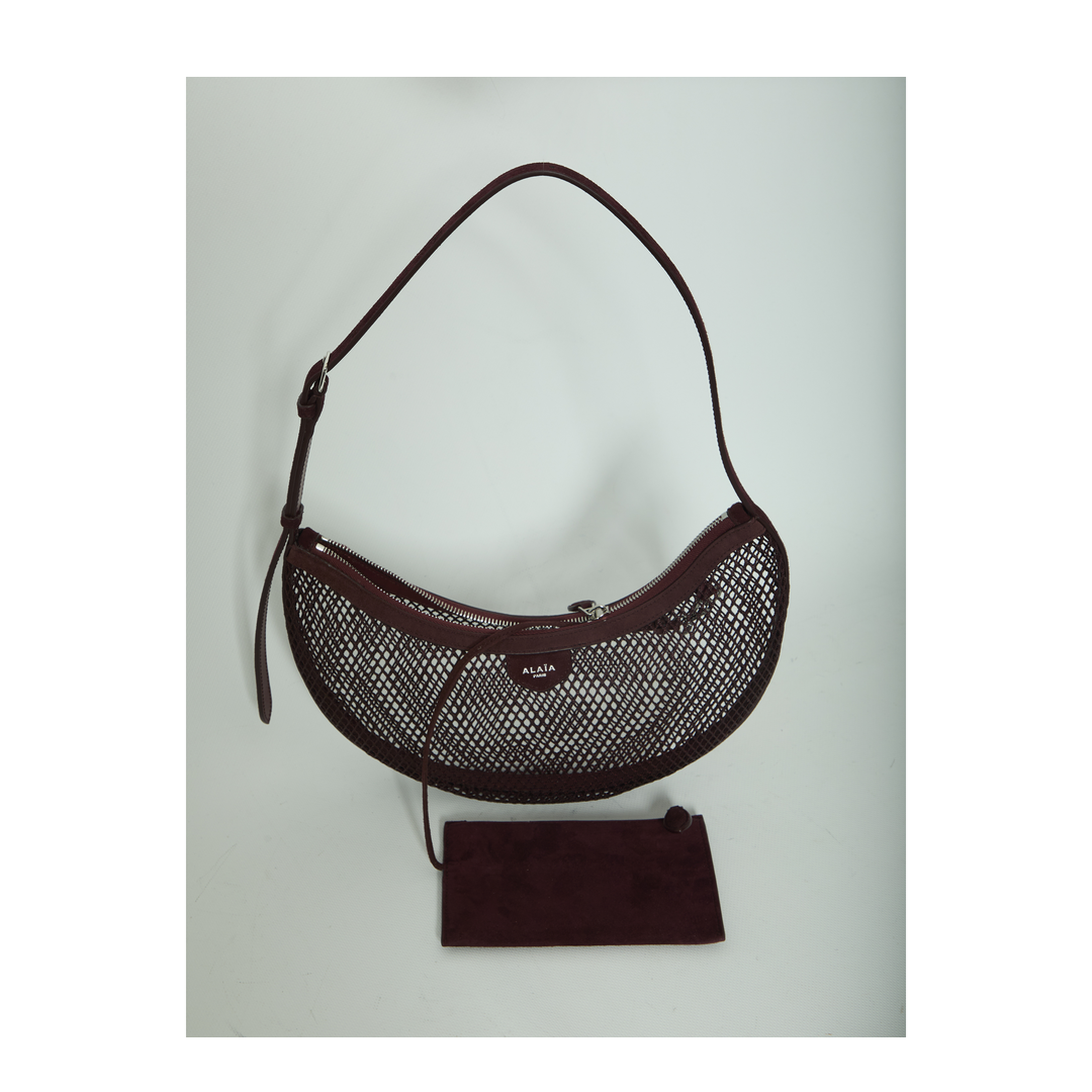 Demi Lune Fishnet Shoulder Bag - Noir - Image 4