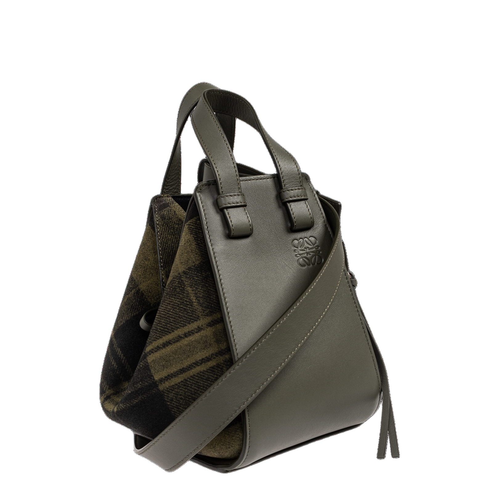 Hammock Leather Shoulder Bag - Khaki Green - Image 4