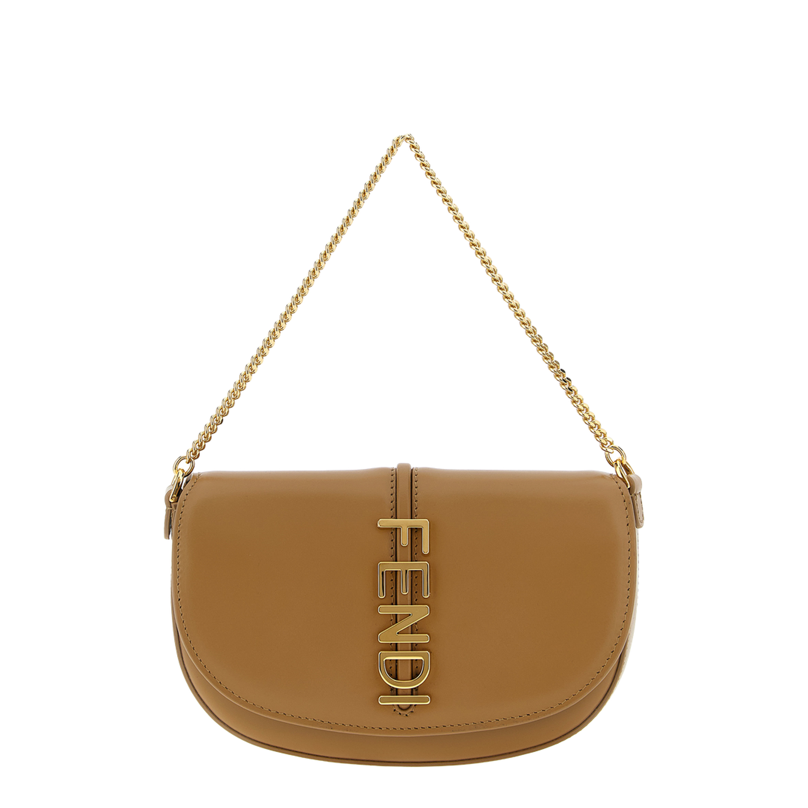 Wallet on Chain Leather Brown - Image 1