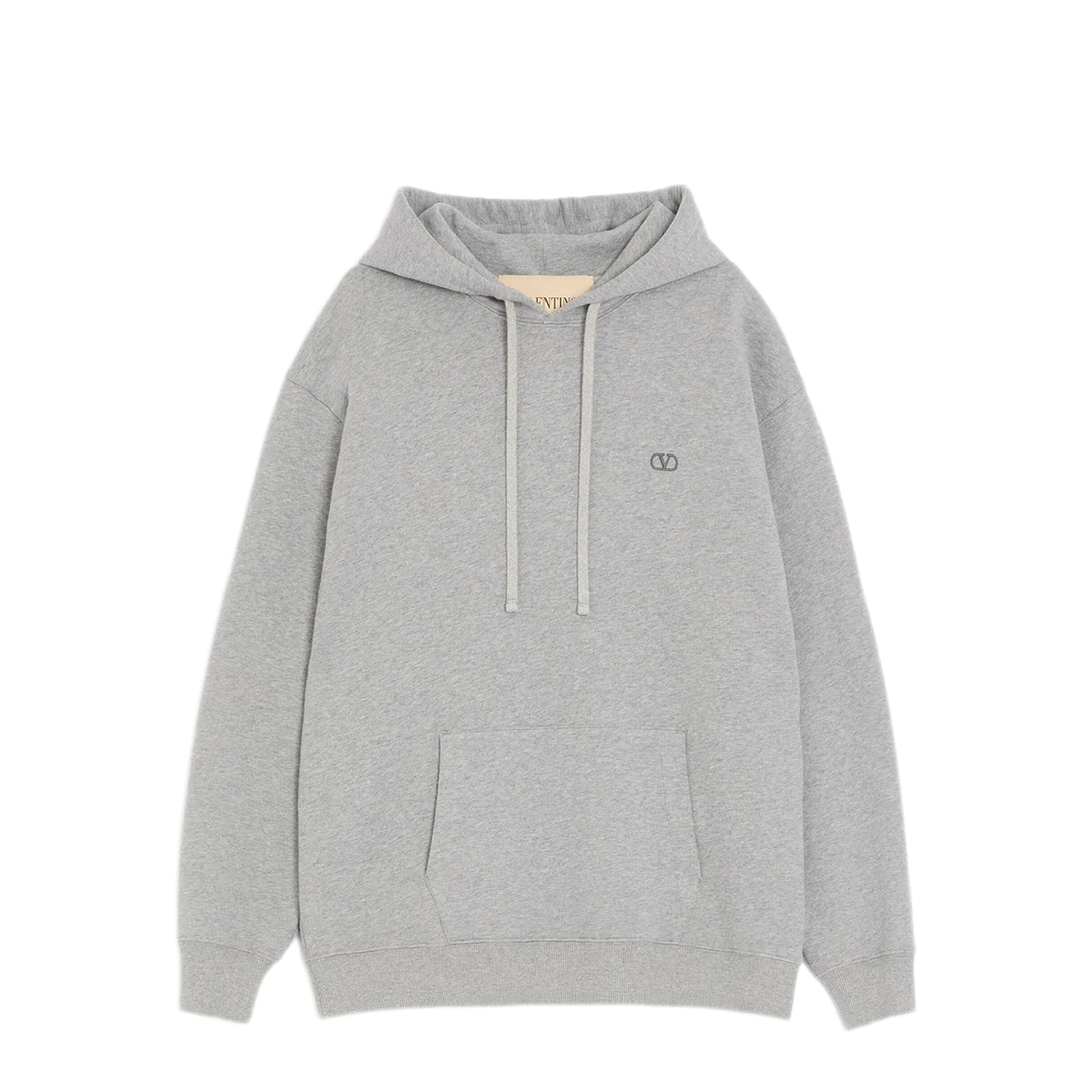 Cotton Hoodie With Vlogo Embroidery - Image 1
