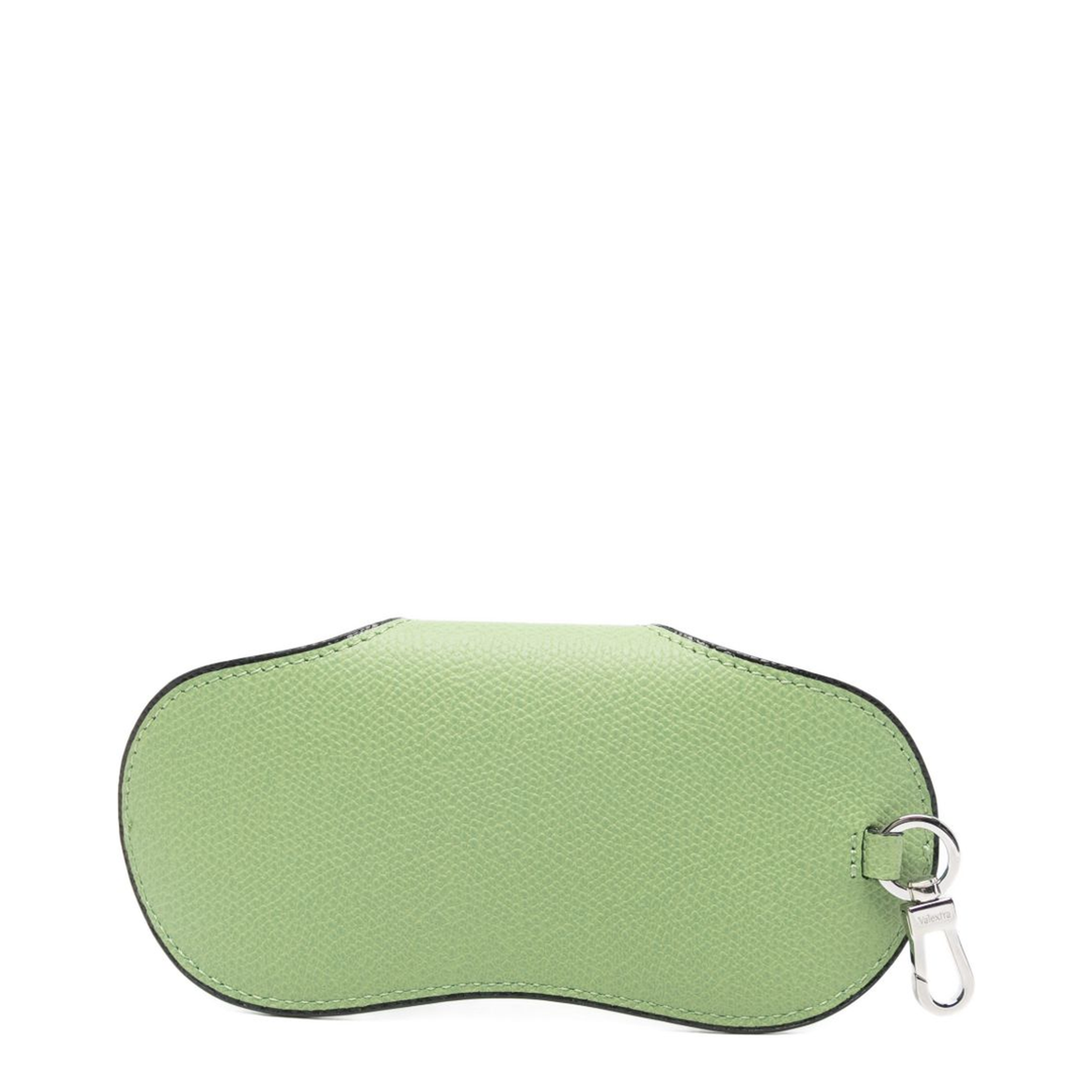 Glasses Case With Lanyard In Bottle Green Millepunte Calf Leather - Image 2