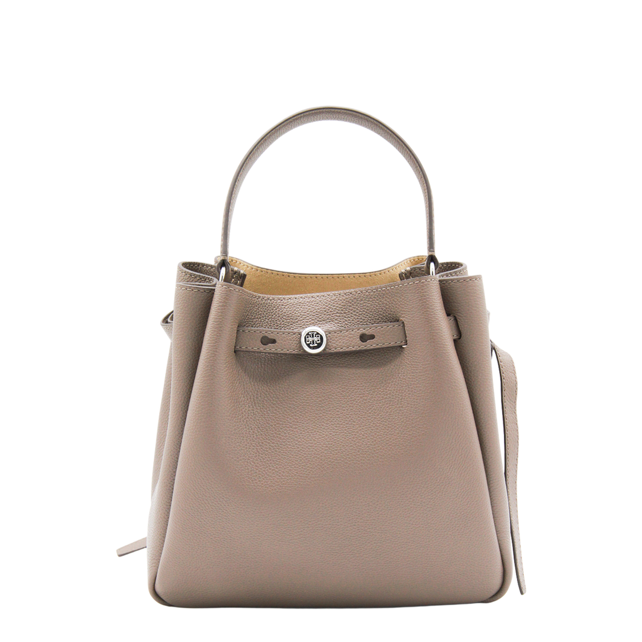 Romy Pebbled Leather Bucket Bag - Soft Cement - Image 1