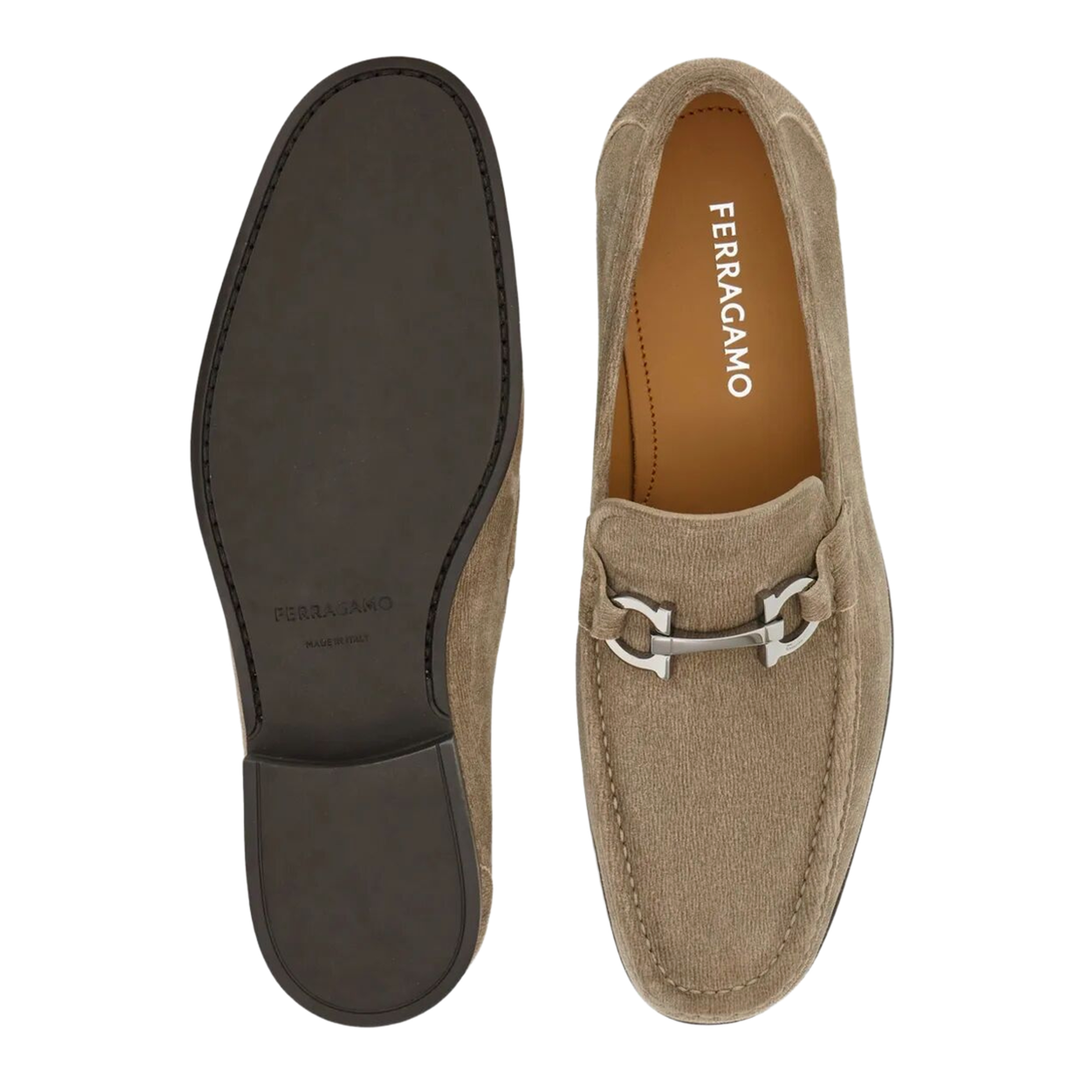 Suede Loafers with Gancini Buckle - Image 5
