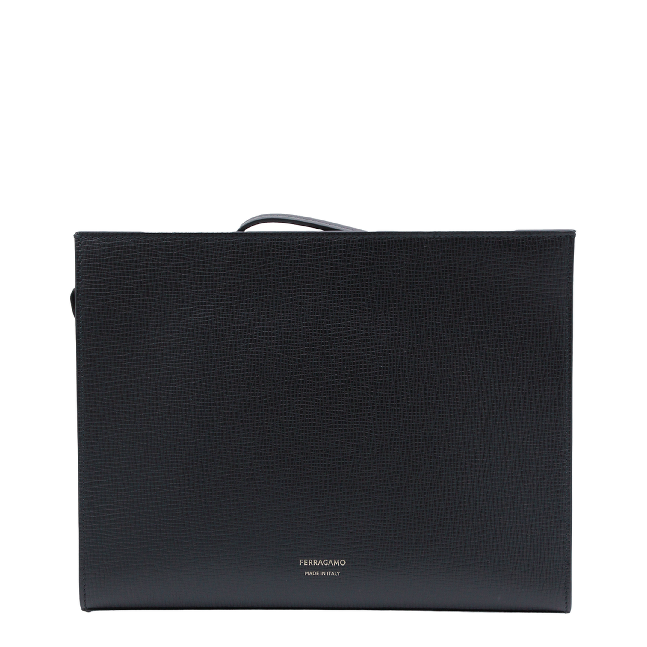 Gancini Hammered Calfskin Pouch - Nero - Image 5