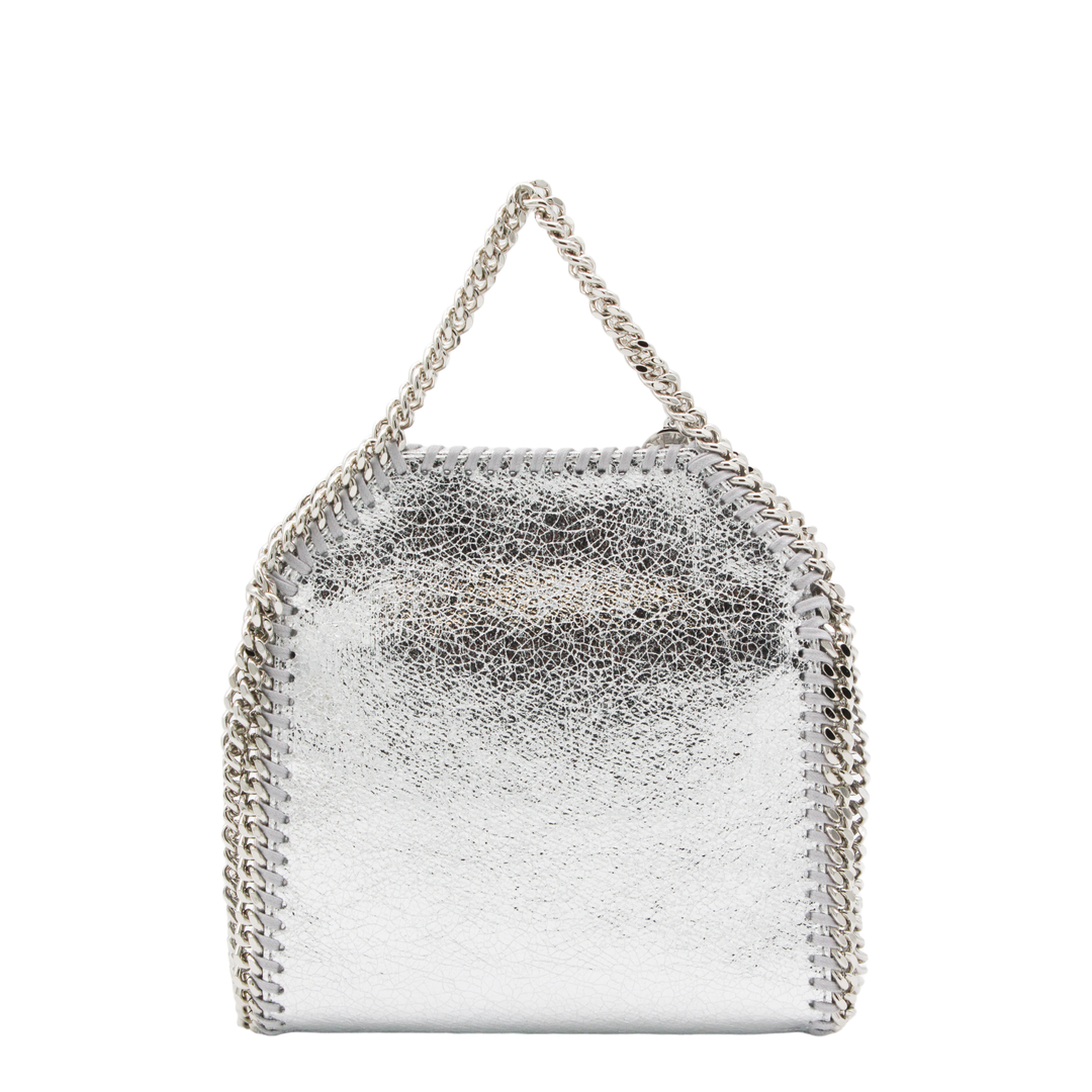 Falabella Tiny Cracked Metallic Polyester Tote Bag - Silver - Image 6