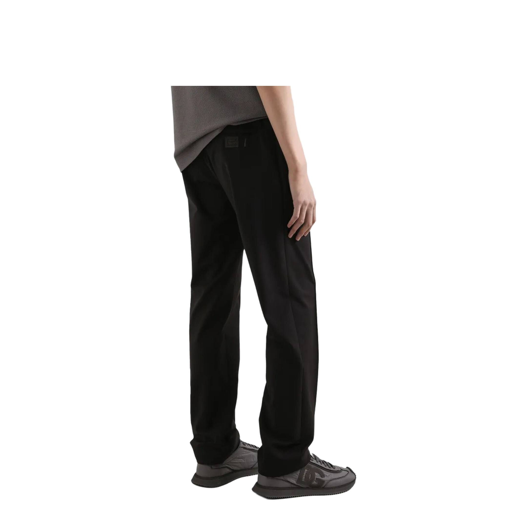 Drawstring-Waist Wool Blend Tapered Trousers - Image 3