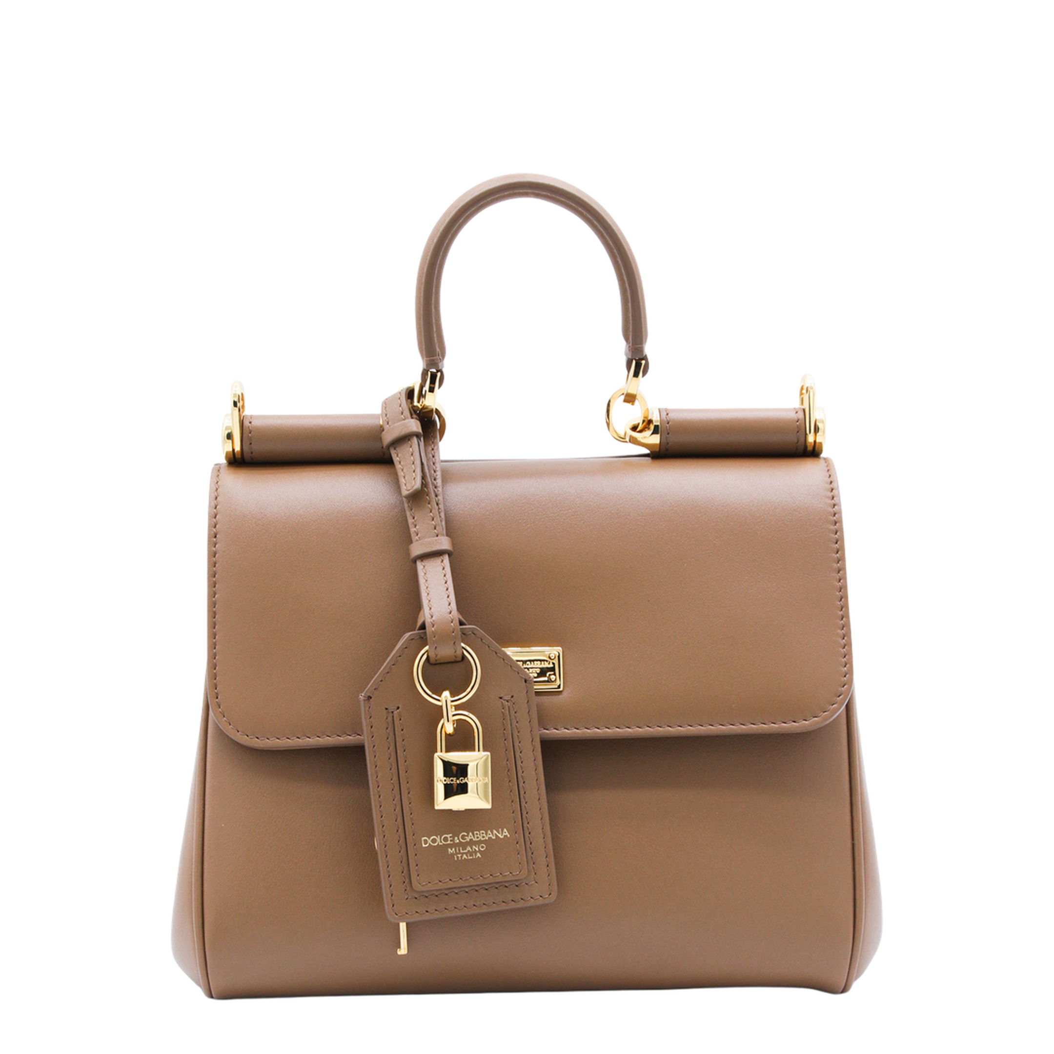 My Sicily Small Calfskin Handbag - Brown - Image 1