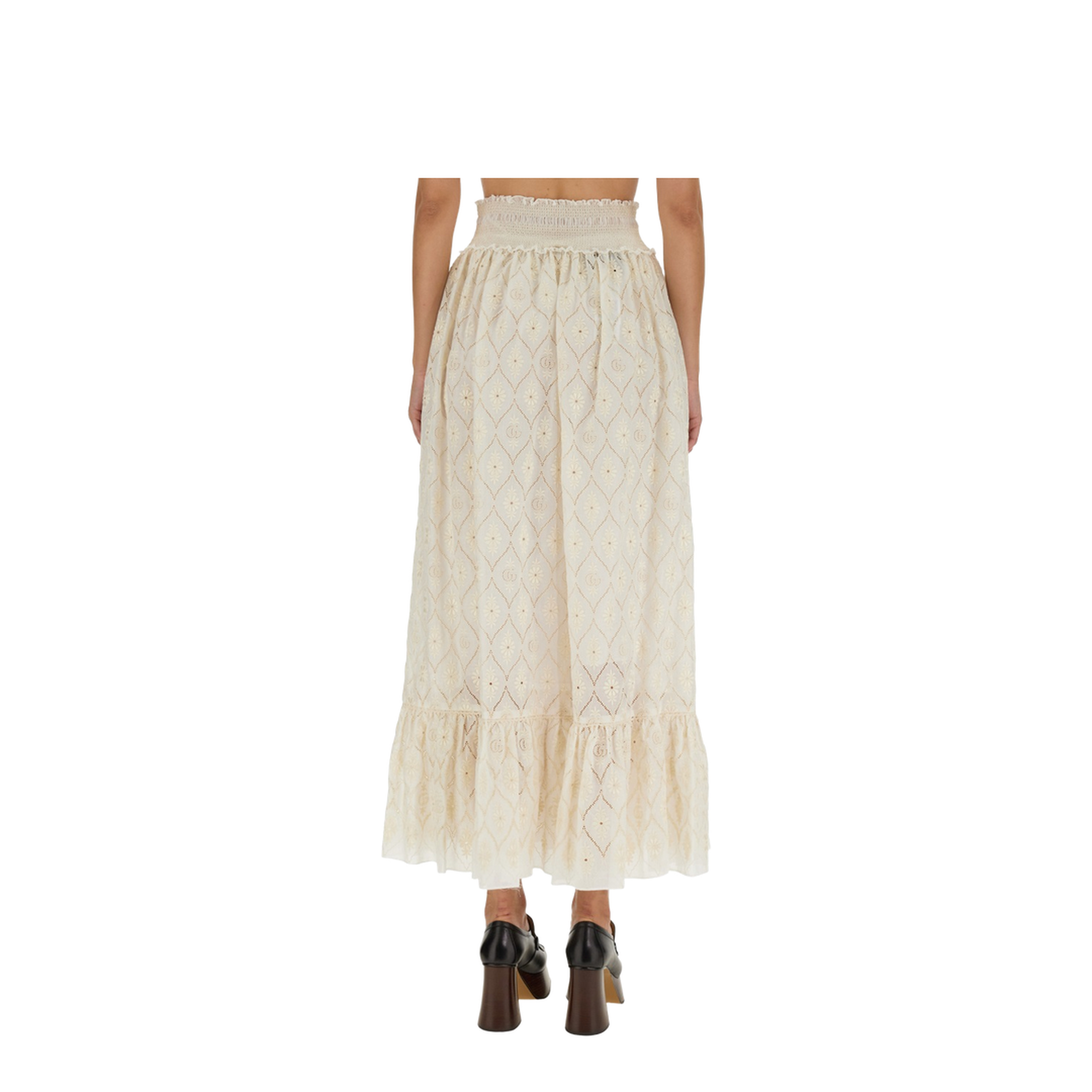 Floral Broderie Anglaise Skirt - Image 3