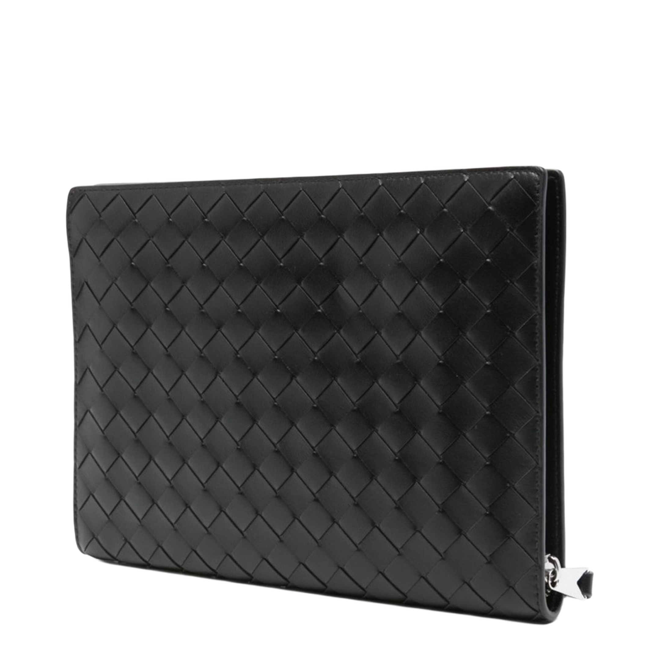 Intrecciato Leather Pouch - Black - Image 6