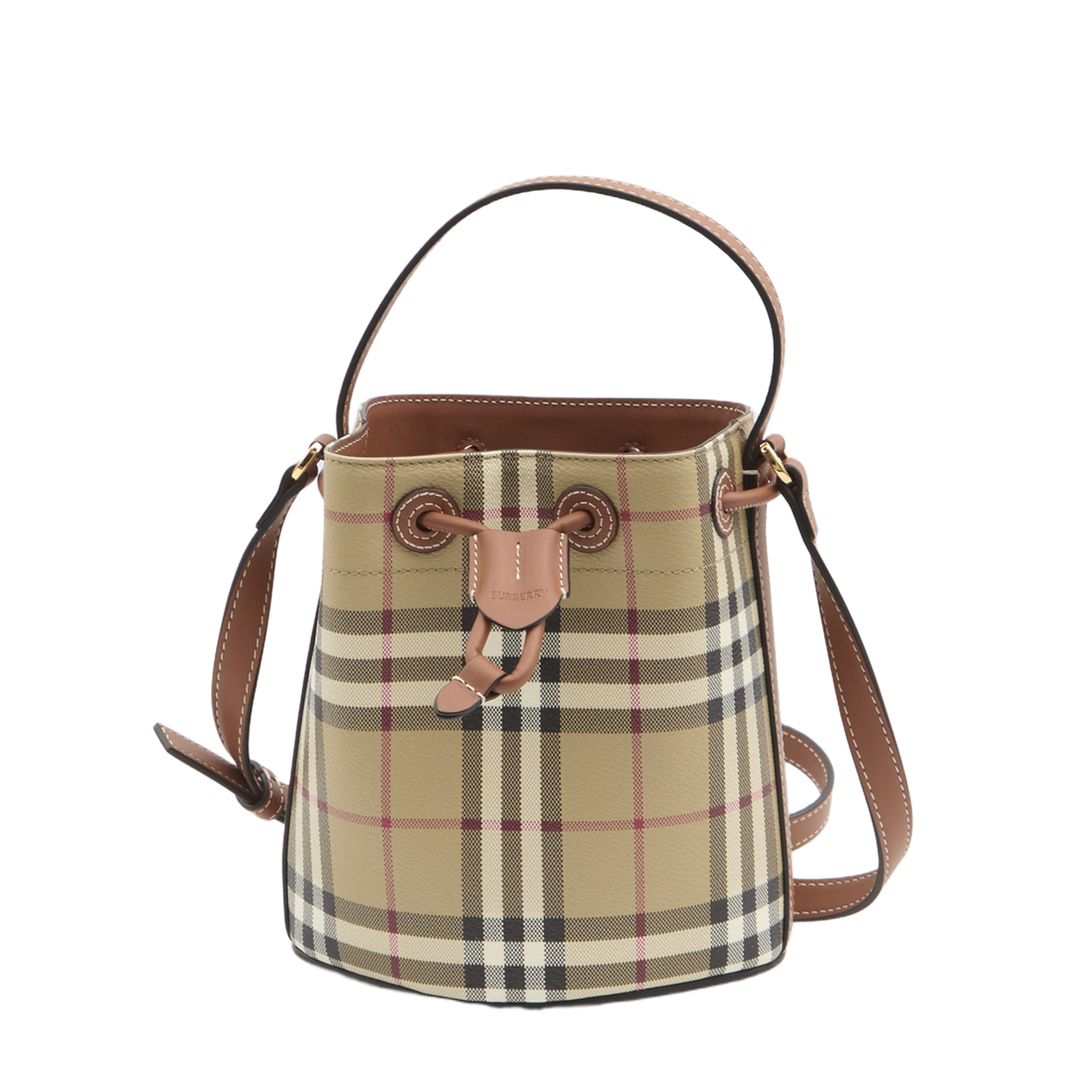 Check Mini Bucket Bag - Image 1
