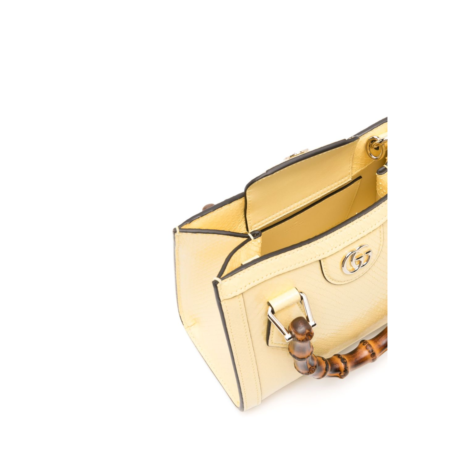 Diana Exotic Leathers Tote Bag - Pastel Yellow - Image 4