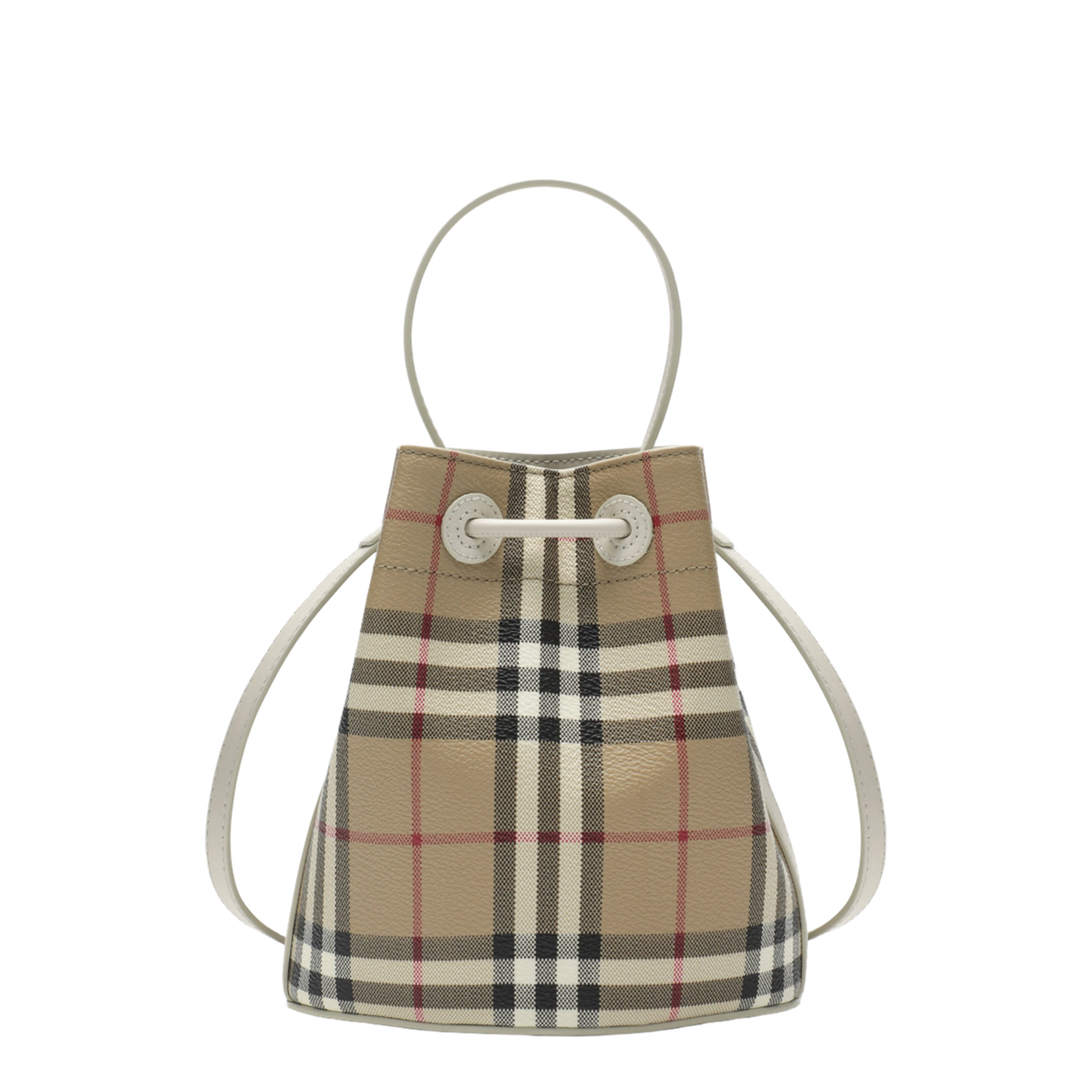 Mini Check Coated Textile Bucket Bag - Archive Beige/Soap Beige - Image 2