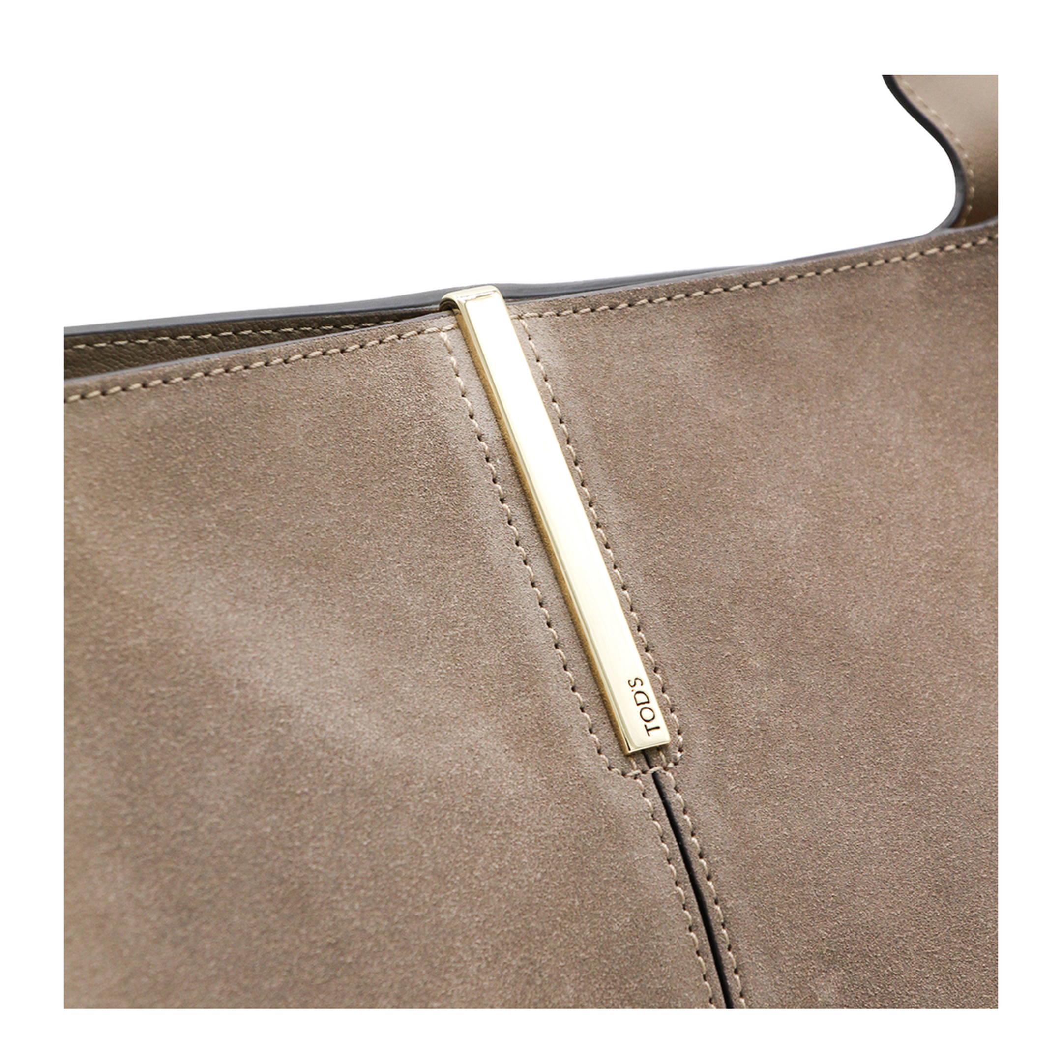 Medium Small Suede Shopping Bag - Beige - Image 7