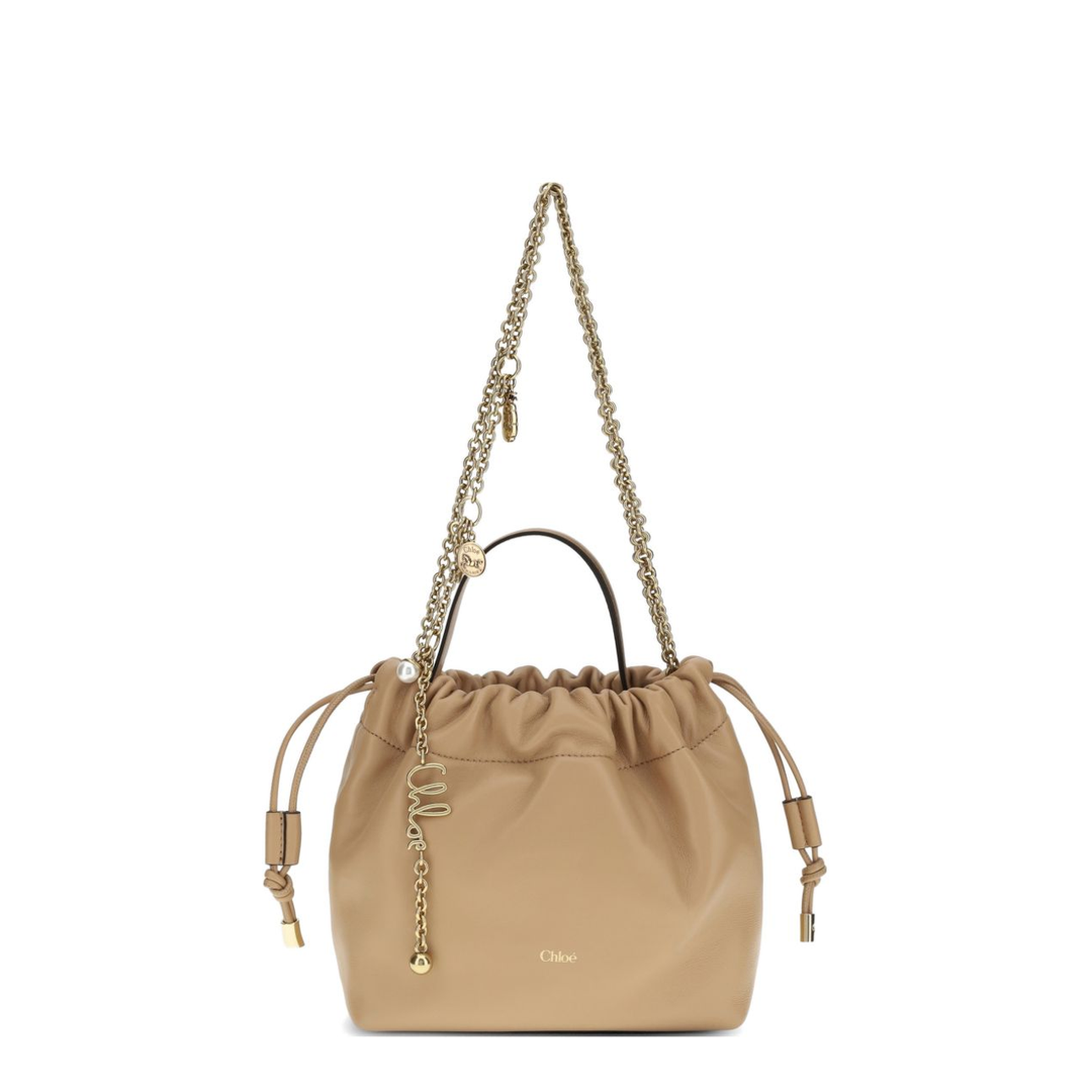 Icons Medium Lamb Leather Crossbody - Beige - Image 1