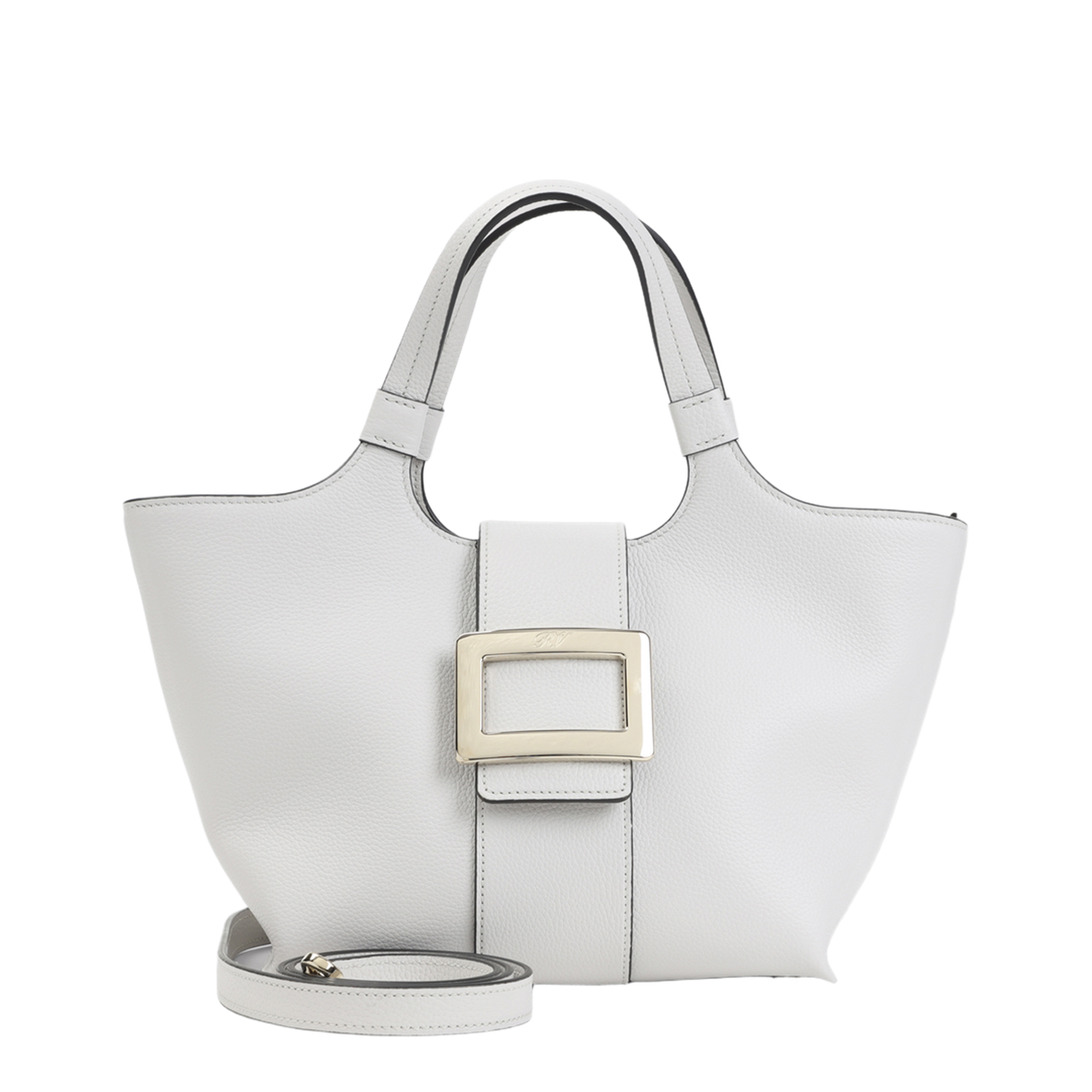 Belle Vivier Mini Calfskin Shopping Bag - White - Image 1