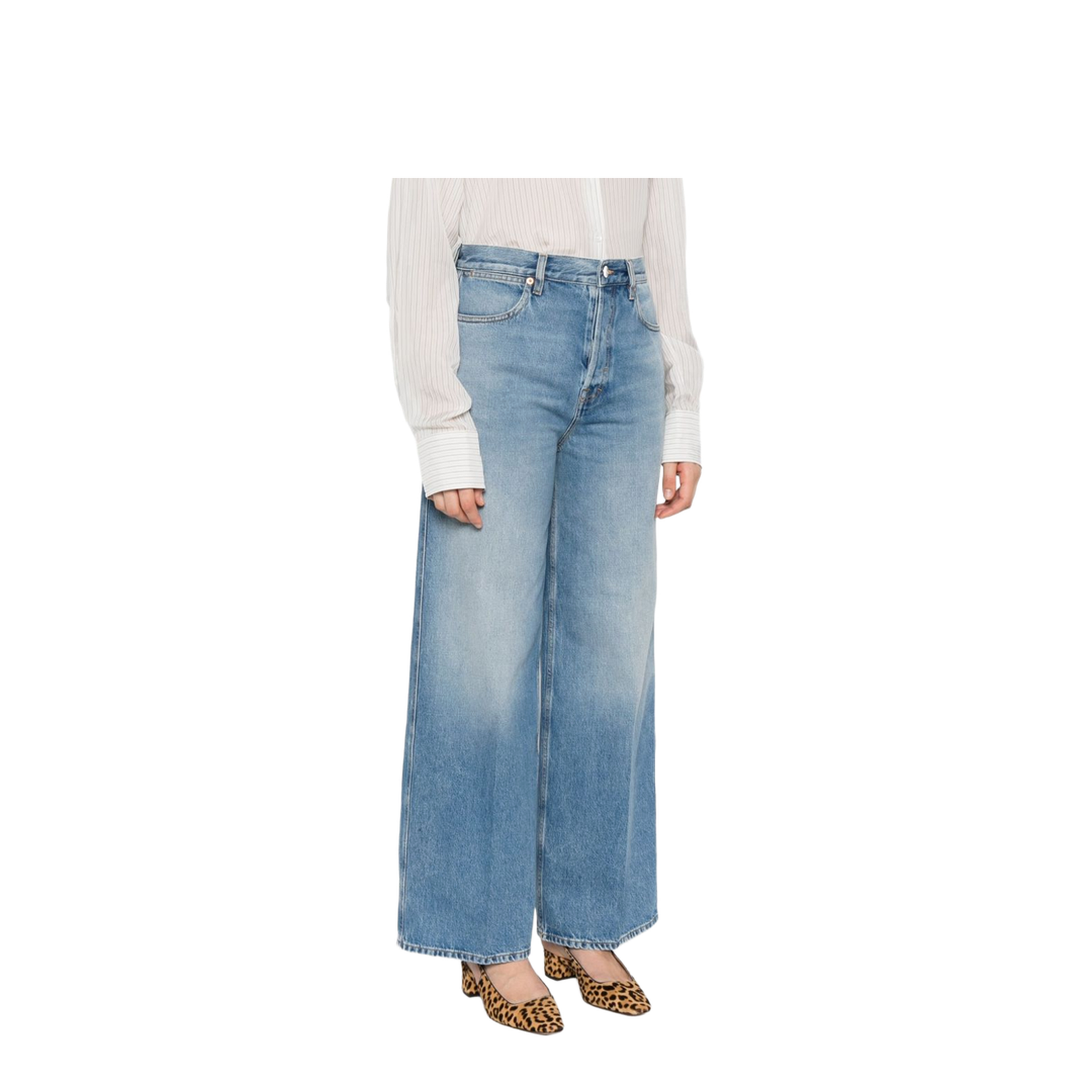 Wide Leg Denim Pants in Light Blue - Image 5