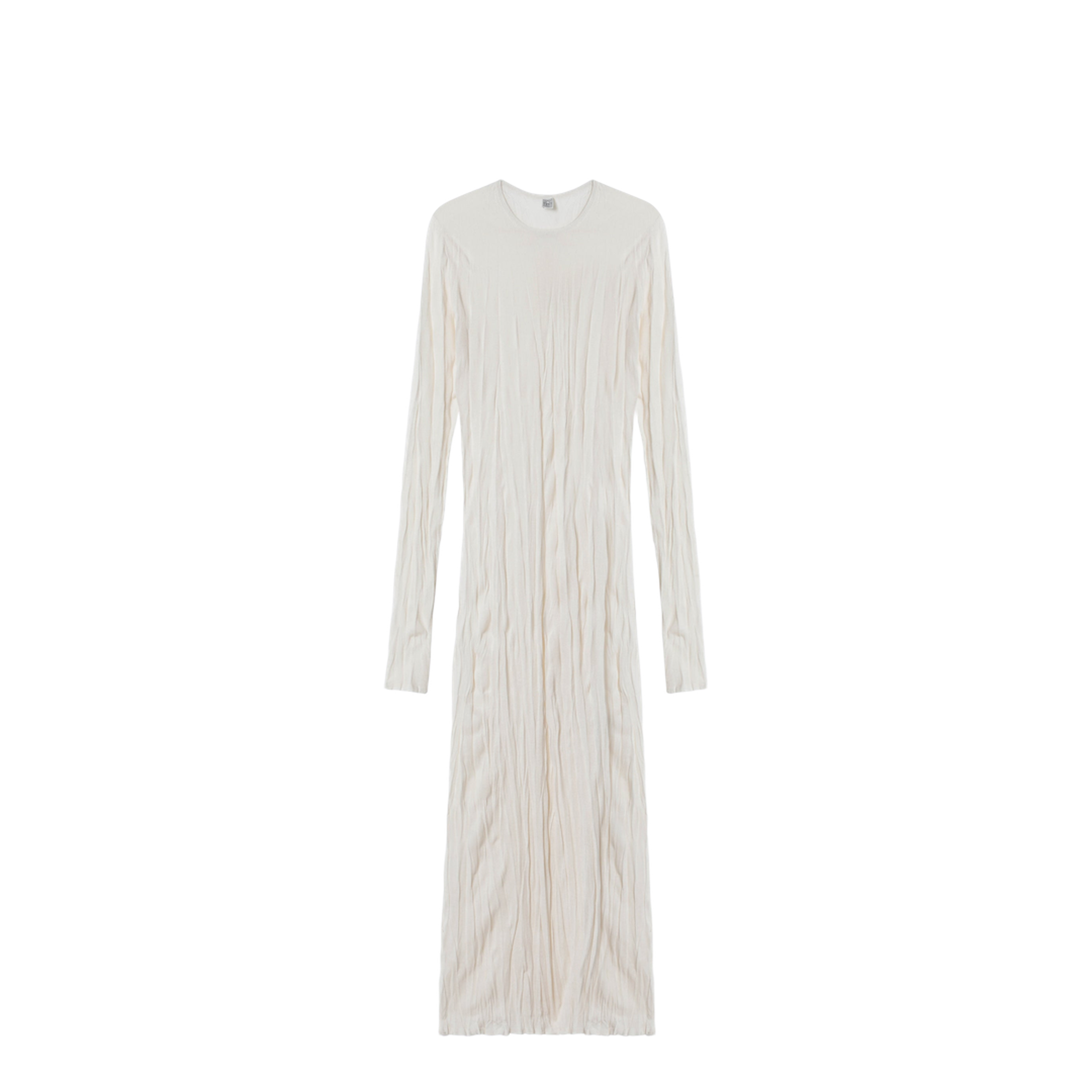 Light Apricot Crinkled Knit Dress - Image 1