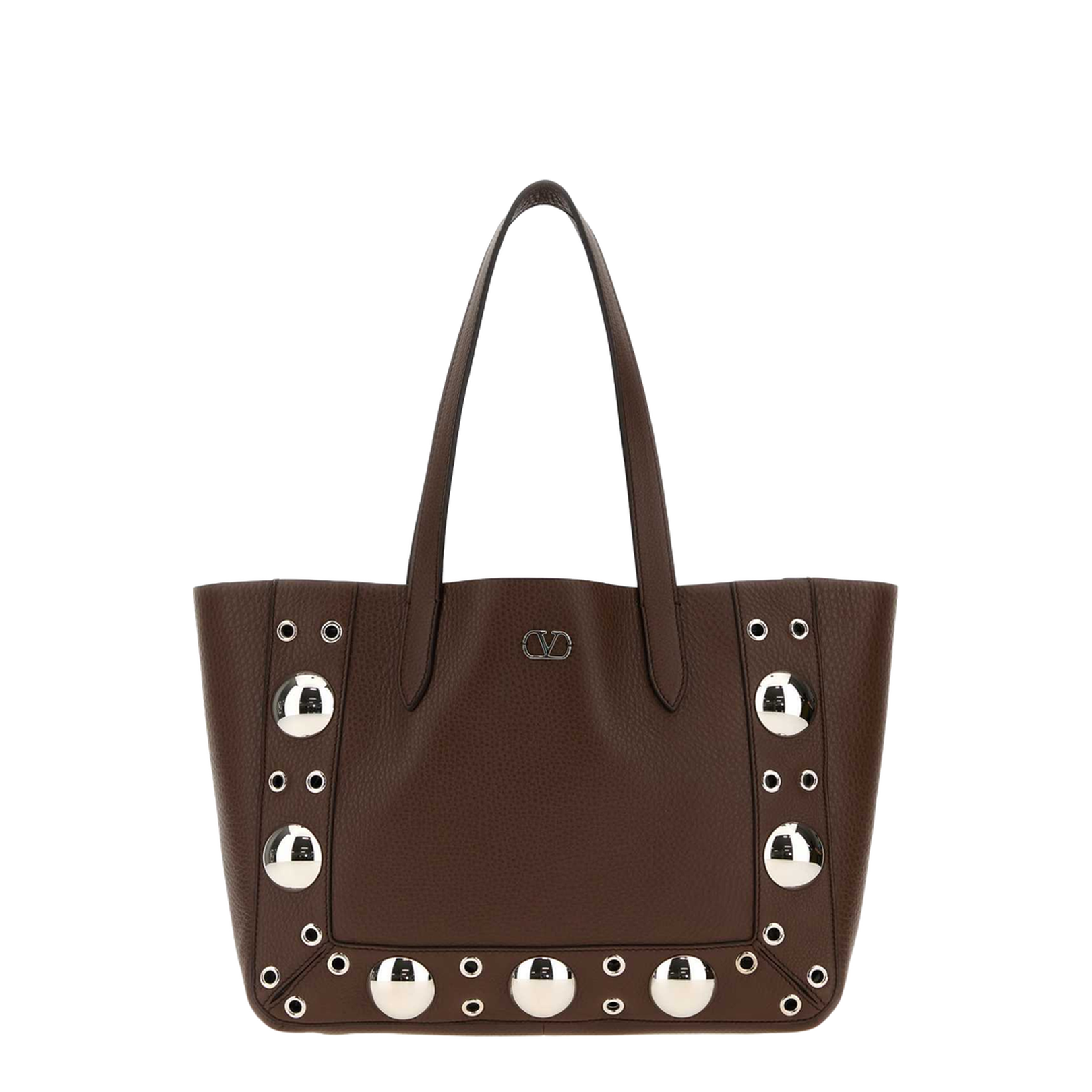 Brown Leather Small Shopping Bag - Image 1