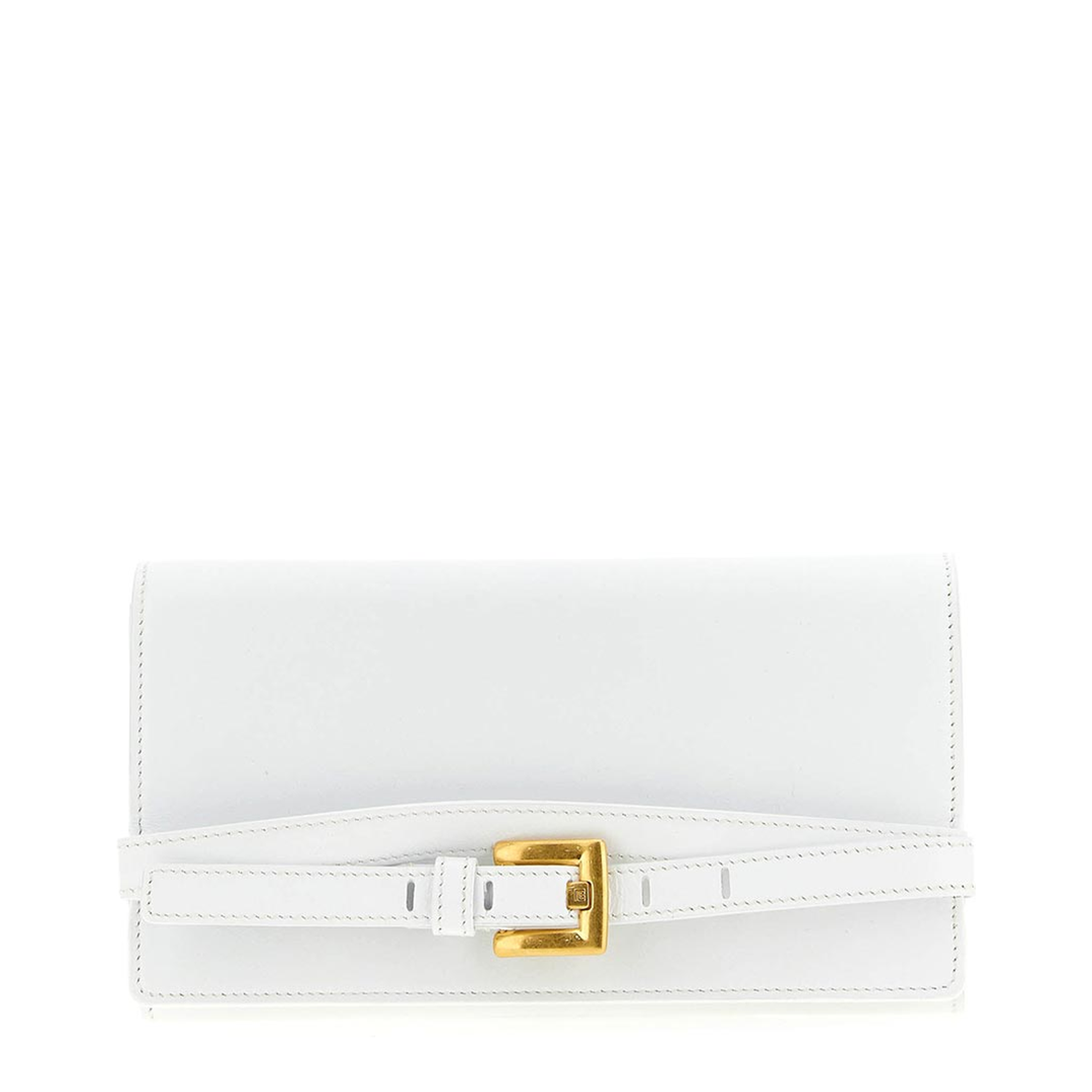Shuffle Calfskin Wallet On Chain - White - Image 2